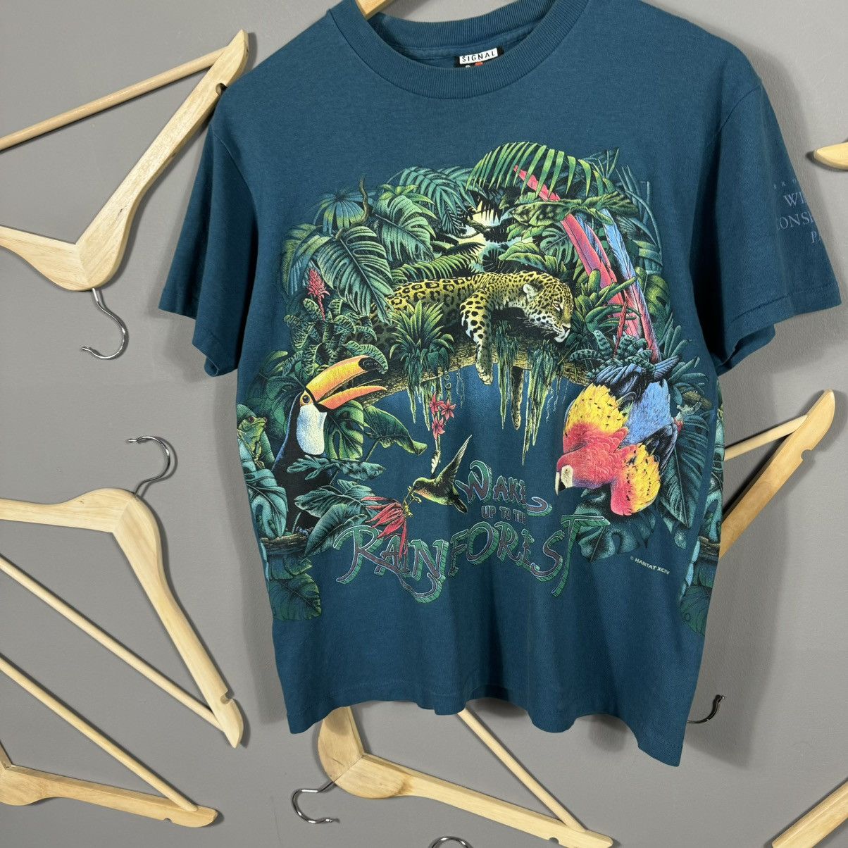 Habitat × Vintage Vintage 90s Habitat Bronx Zoo Wake Up the Rainforest T-Shirt Size US S / EU 44-46 / 1 - 4 Thumbnail