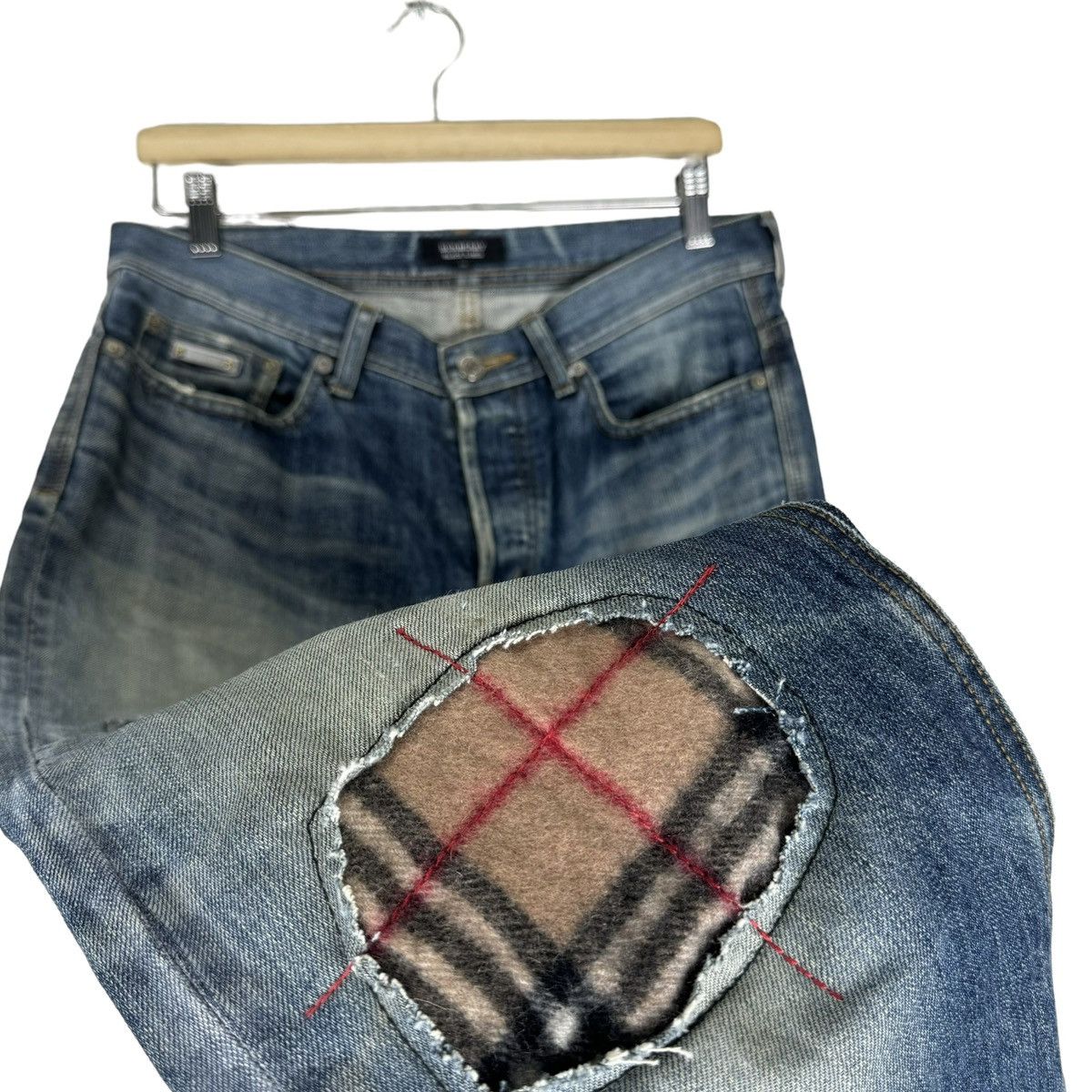 Burberry 🌟BURBERRY BLACK LABEL PATCHWORK DENIM JEANS Size US 34 / EU 50 - 4 Thumbnail