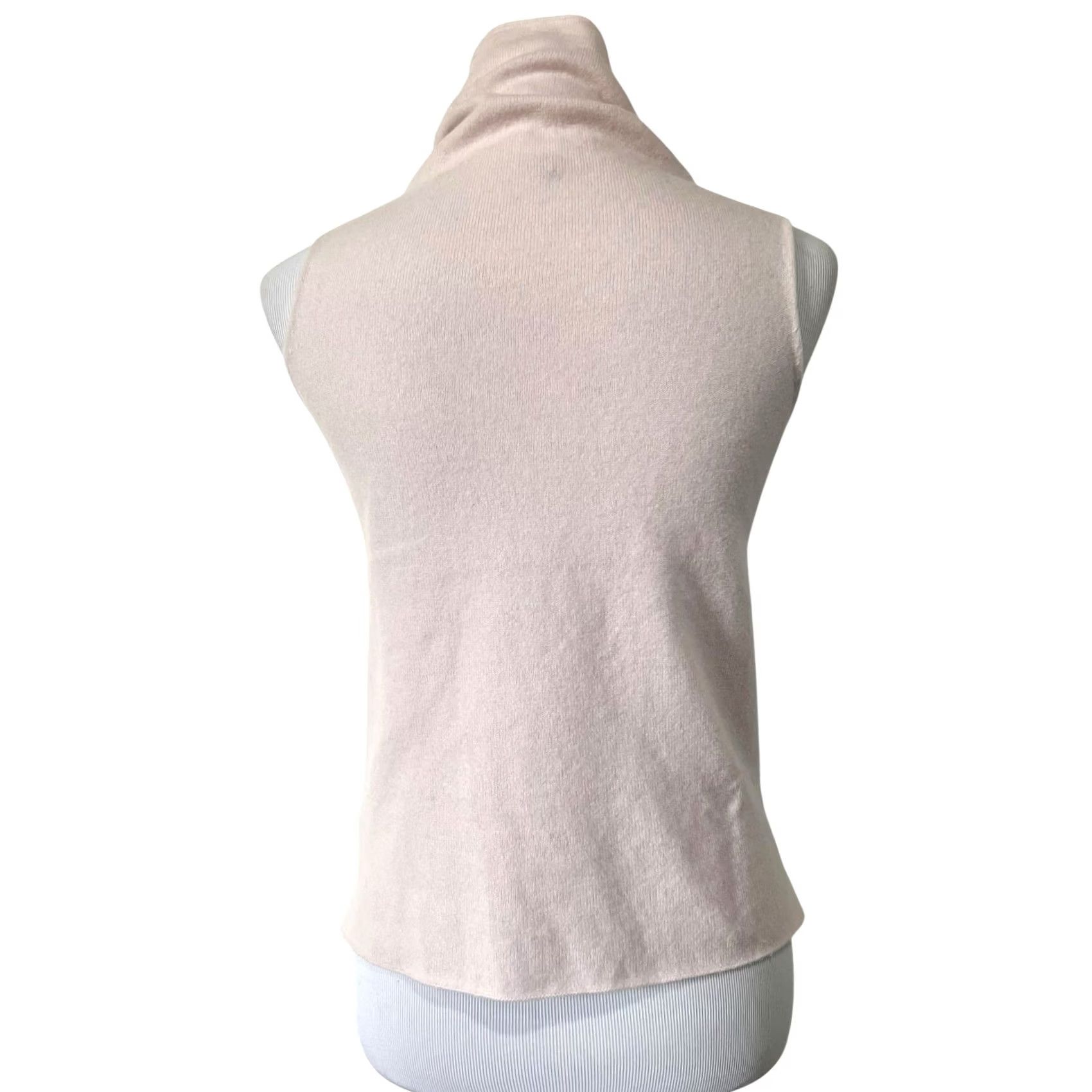 Vintage Margaret O’Leary Cashmere Sweater Cowl Neck Sleeveless Pale Pink Women’s Sz S Size S / US 4 / IT 40 - 4 Thumbnail