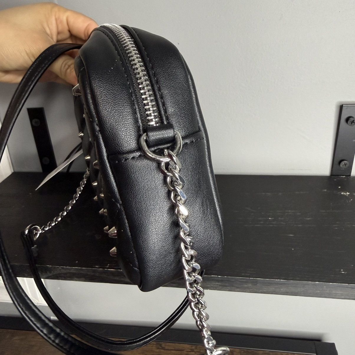 Rebecca Minkoff Rebecca Minkoff Black Quilted Studded Crossbody Bag Purse Size ONE SIZE - 4 Thumbnail
