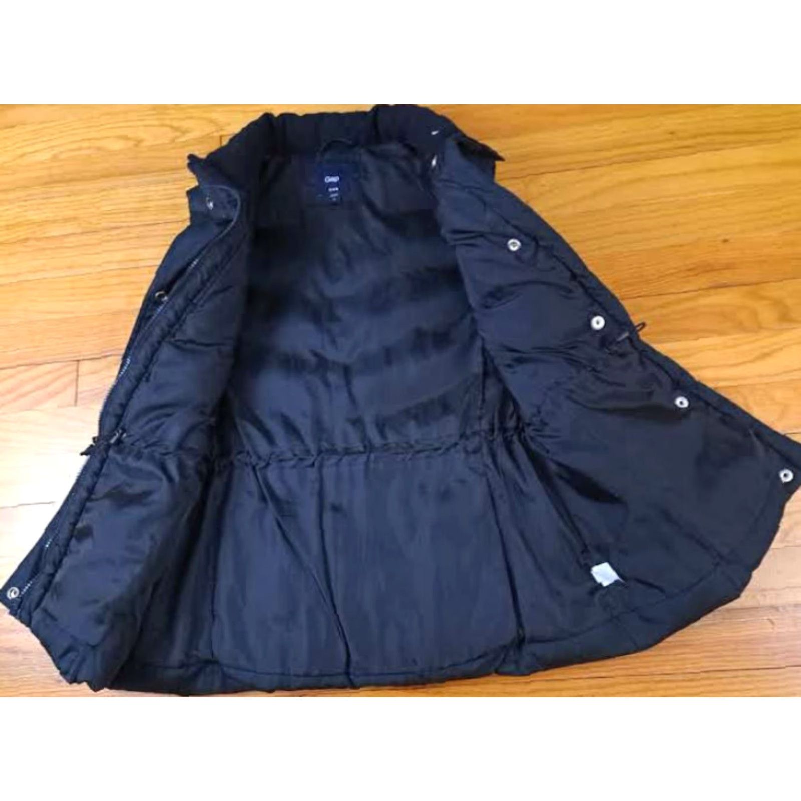 Gap VINTAGE Gap Vest Outdoor Black Down Puffer Zip Button Womens M Medium Short Policy: Organic Size M / US 6-8 / IT 42-44 - 2 Thumbnail