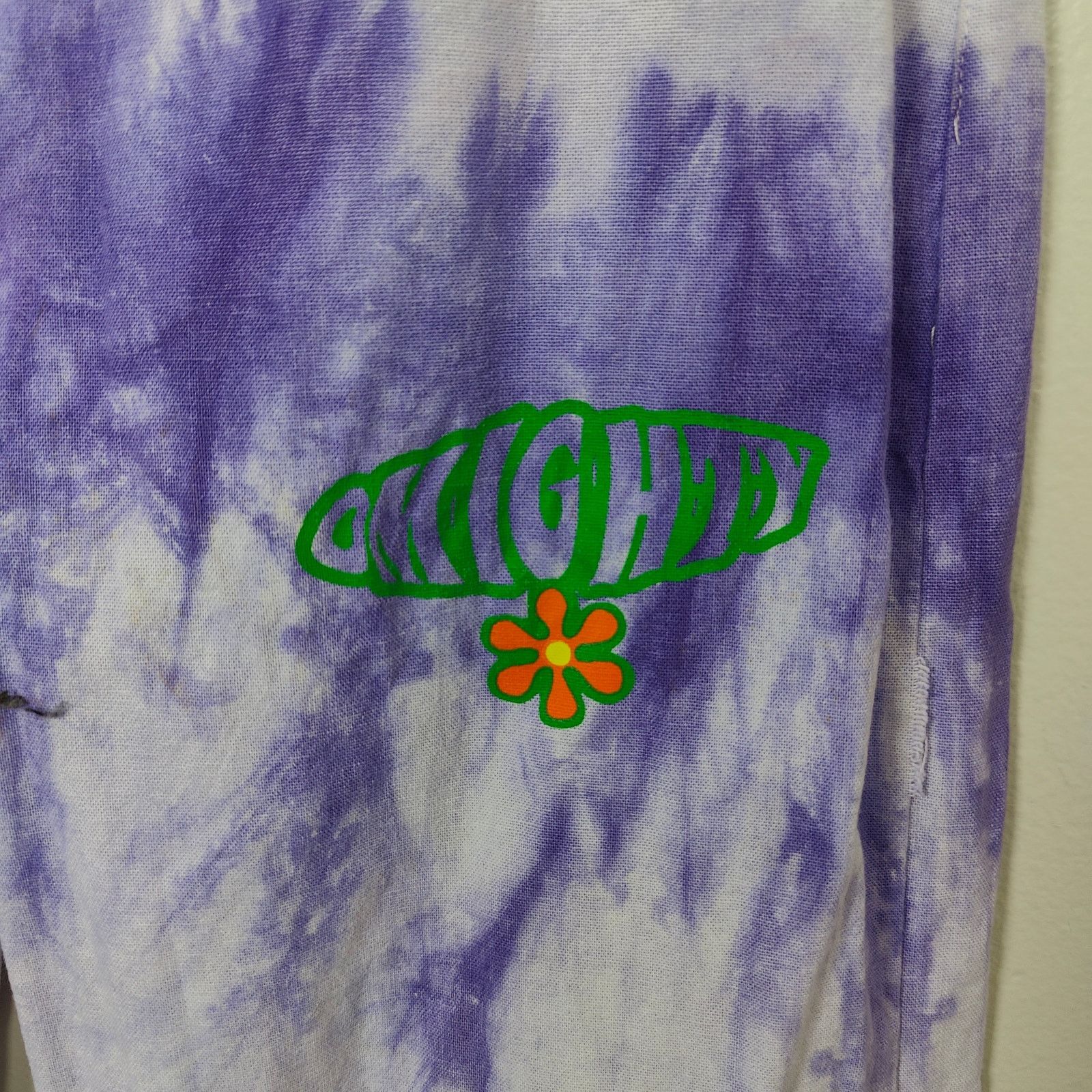 Other OMighty Tie Dye Pants Womens Small White Purple Wide Leg Size 27" / US 4 / IT 40 - 3 Thumbnail