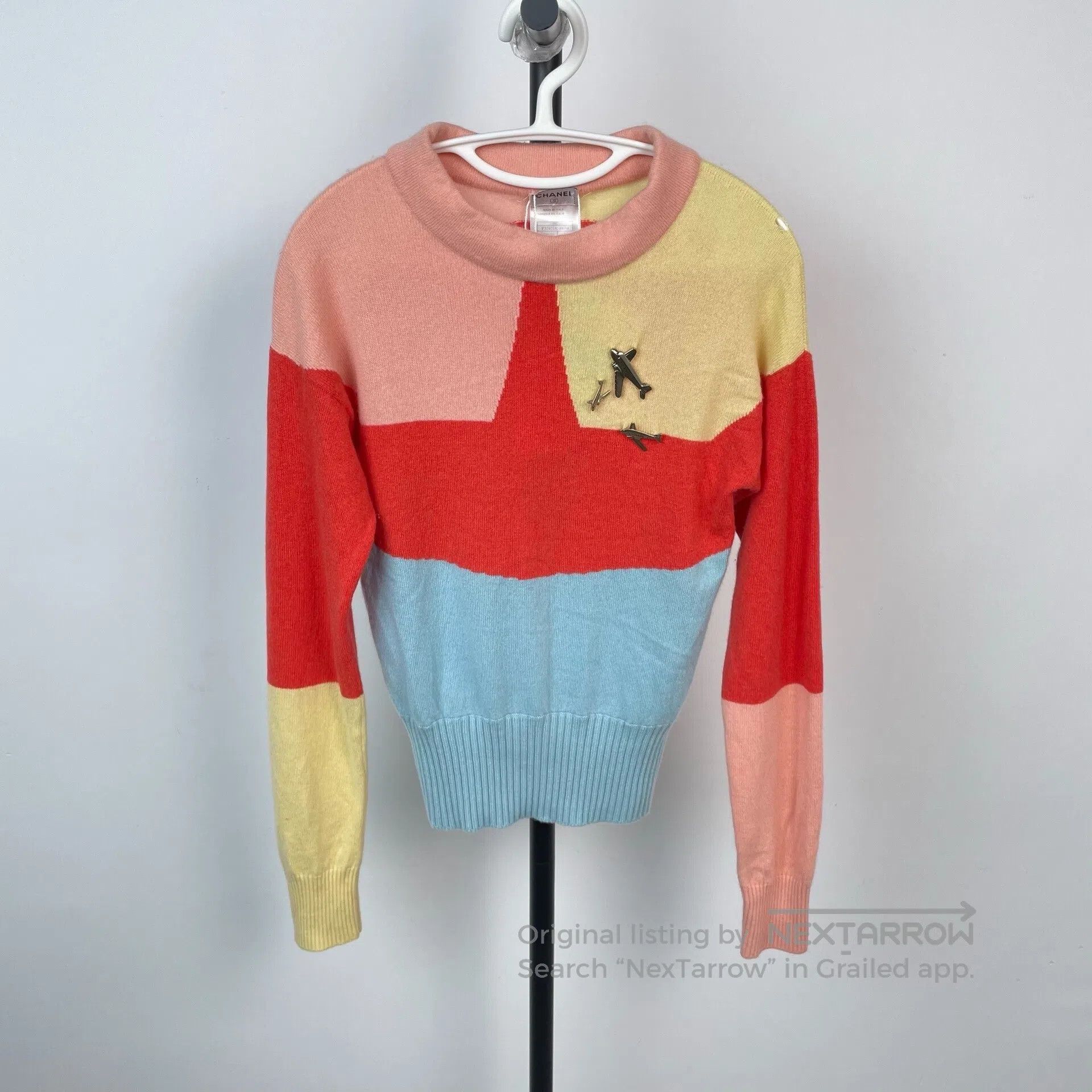 Chanel Chanel Color Blocked Airplane Wool Sweater Size 40| Size S / US 4 / IT 40 - 1 Thumbnail