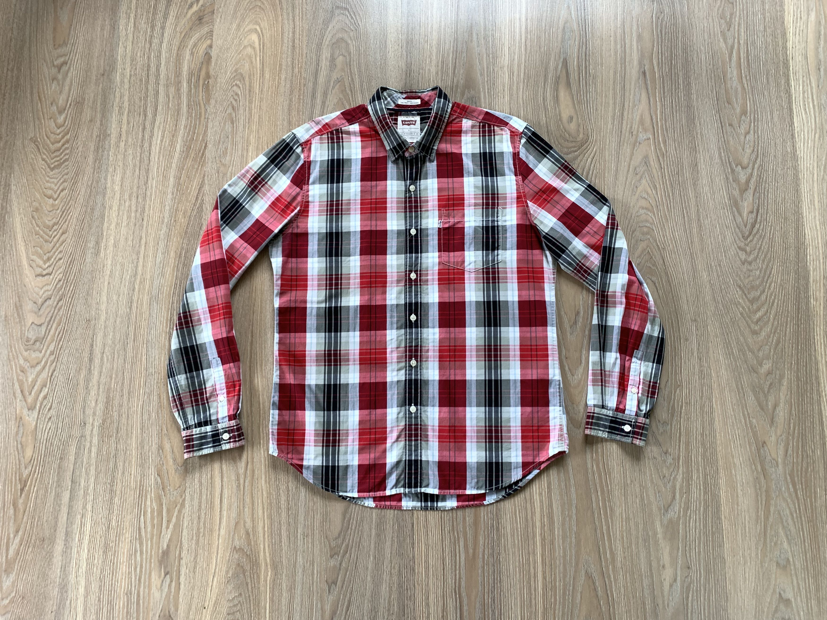 Levi's Levis Slim Fit Long Sleeve Plaid Shirt Size US L / EU 52-54 / 3 - 1 Thumbnail