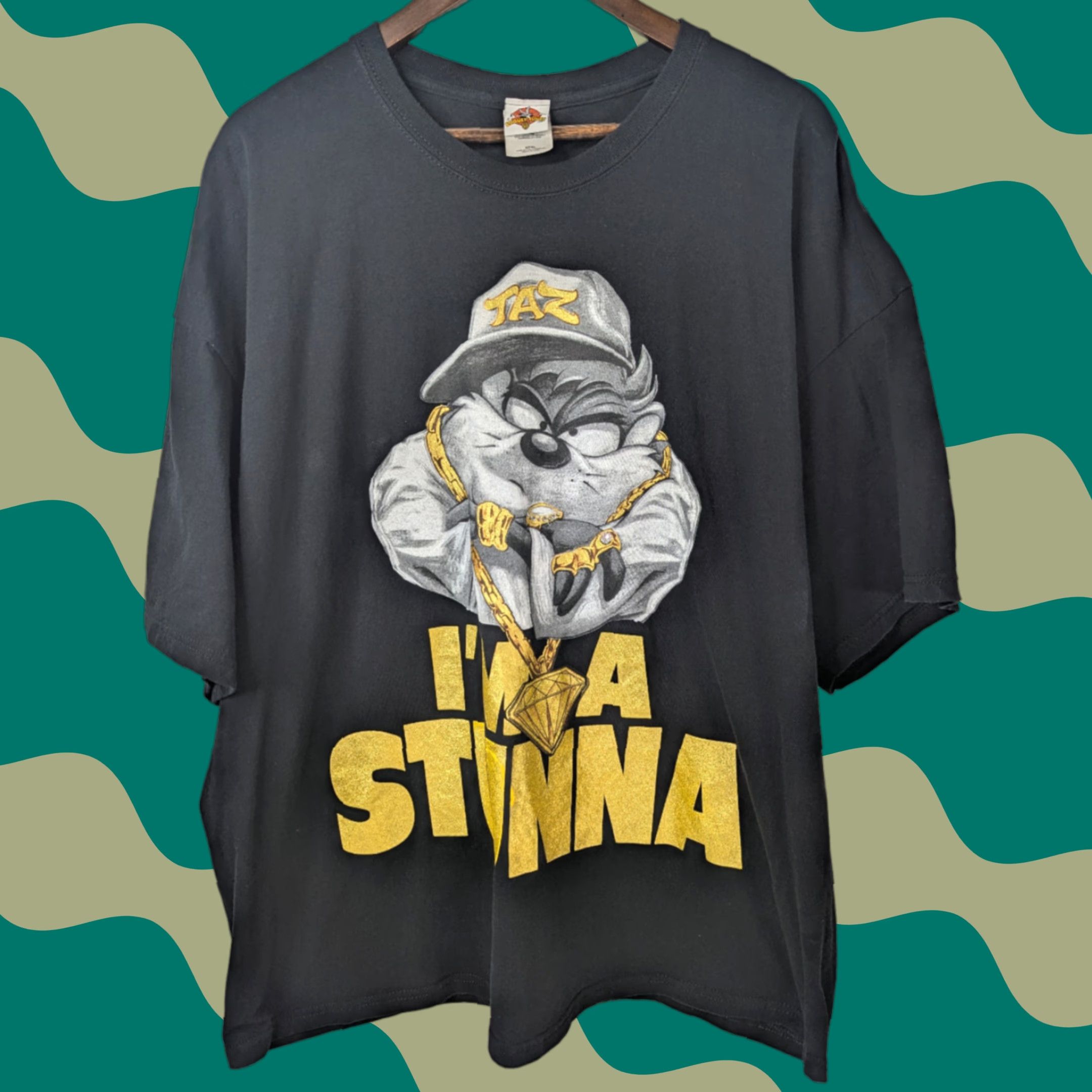 Vintage VINTAGE Looney Tunes Taz I'm A Stunna Shirt Sz 3XL Black Crew Neck Short Sleeve Men Graphic Print Logo Cartoon Hip Hop 2000s Tasman ia? Size US XXL / EU 58 / 5 - 1 Thumbnail