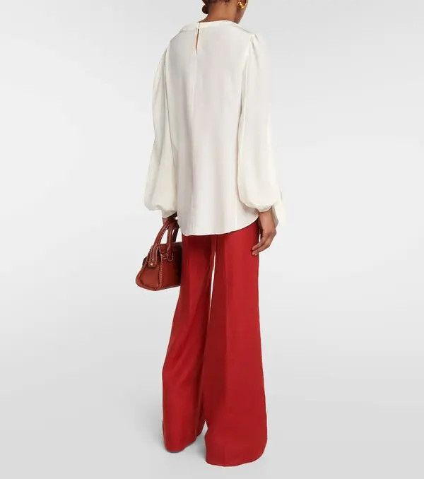 Chloe o1y0825 Silk Blouse in Ivory Size M / US 6-8 / IT 42-44 - 4 Thumbnail