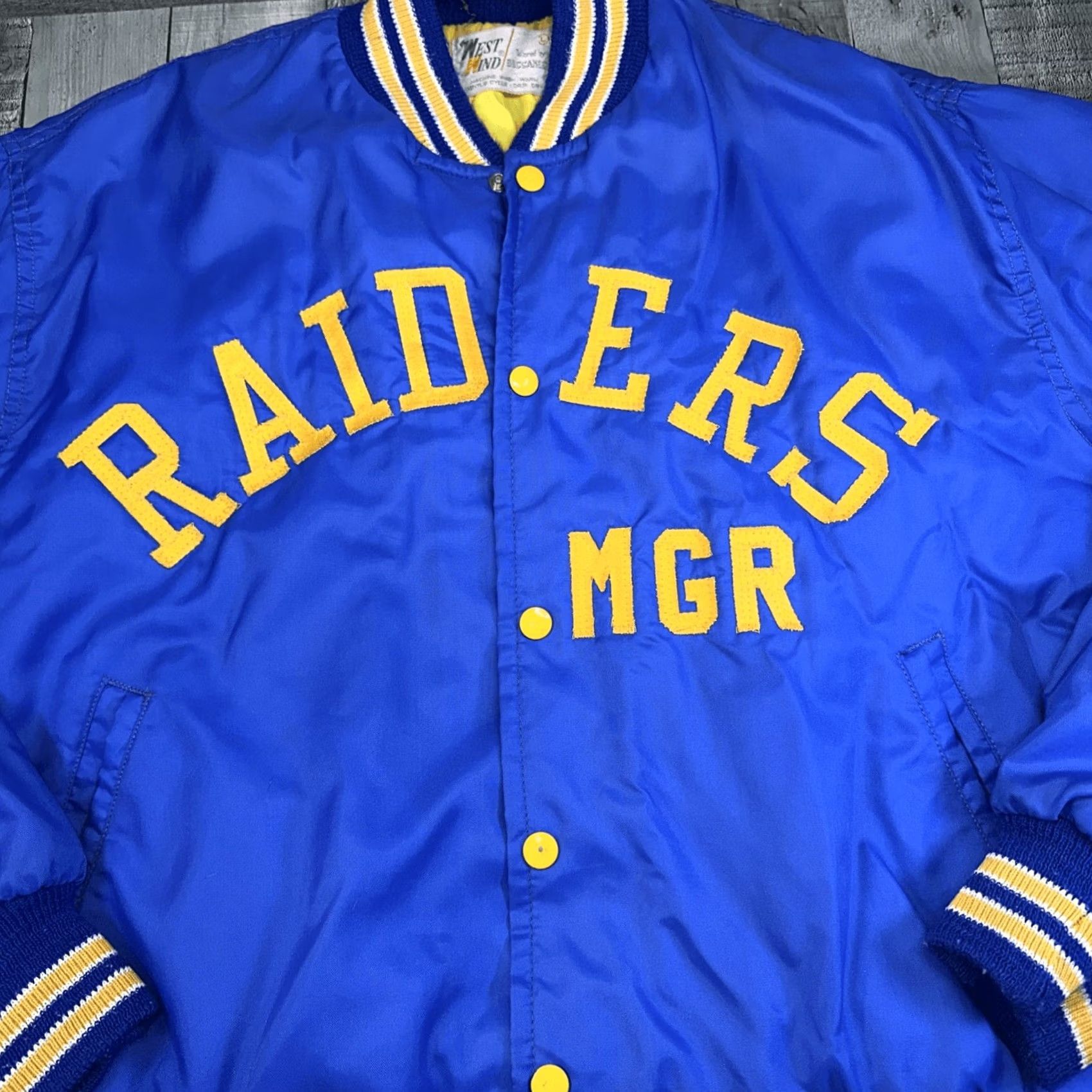 Vintage VINTAGE Westwind Baseball Jacket Men's Blue 1970S Bomber L Blue Raiders Size US L / EU 52-54 / 3 - 2 Thumbnail