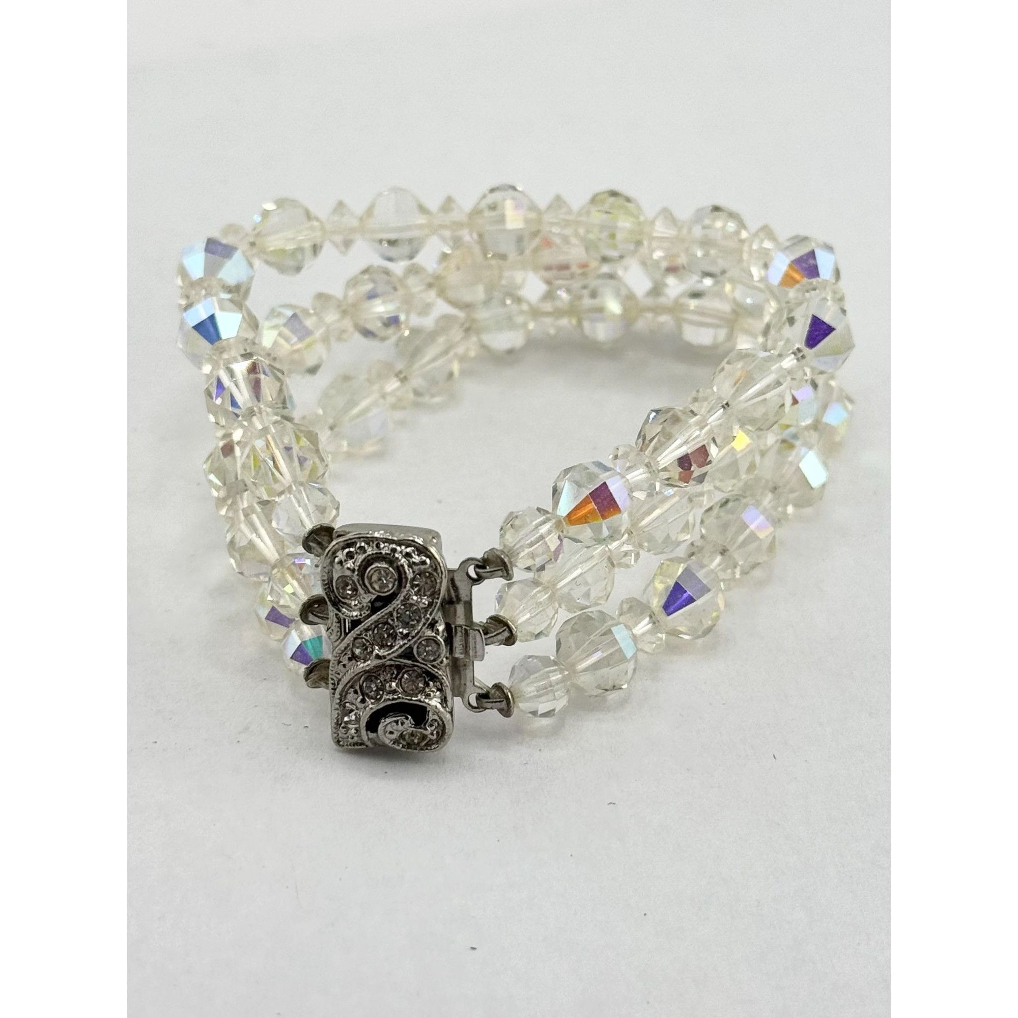 Vintage Vintage estate rhinestone beaded crystal triple strand brace Size ONE SIZE - 5 Thumbnail