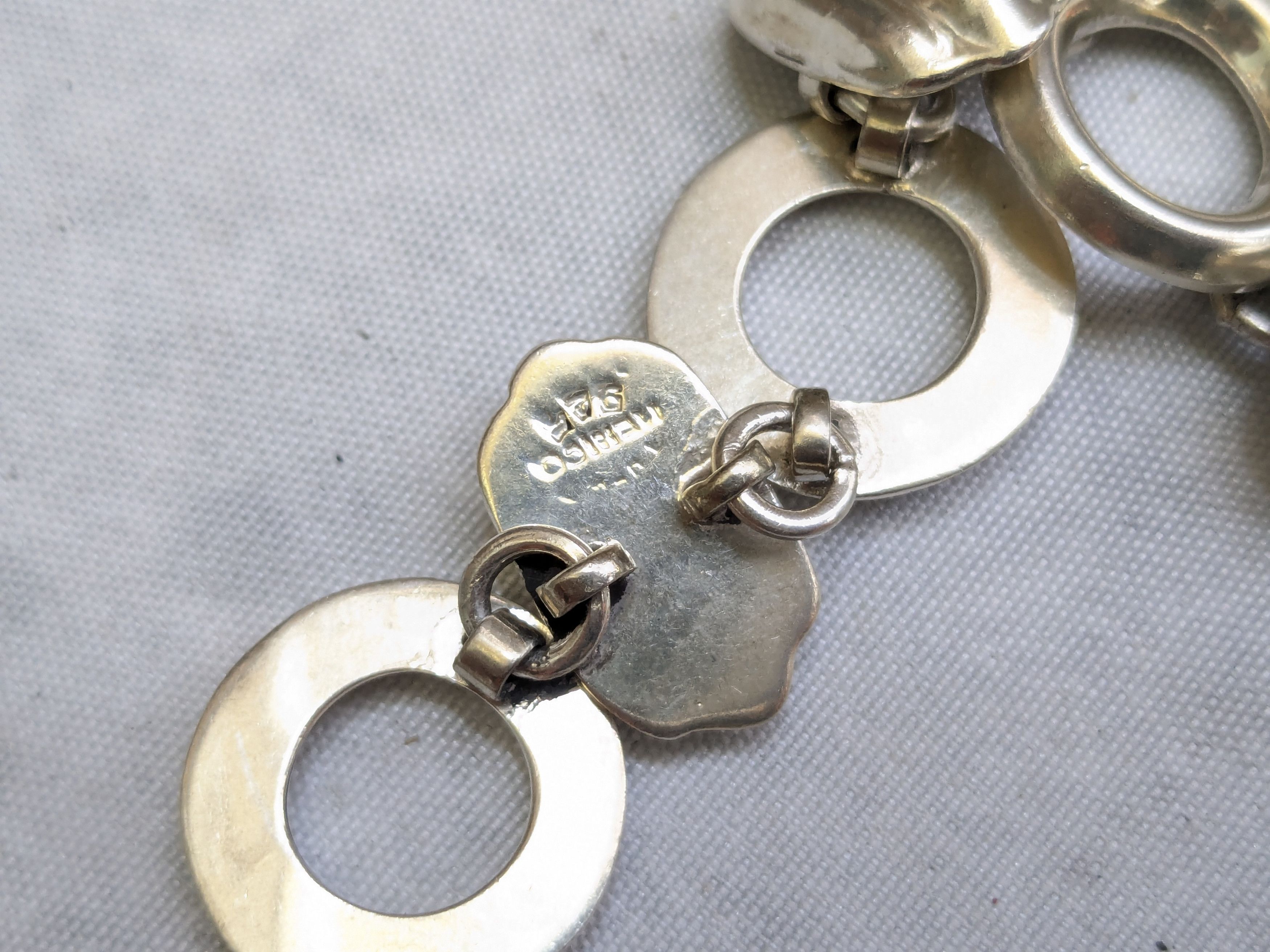 Vintage Vintage Sterling Silver Bracelet Taxco 6.75" Hollow Mexico Size ONE SIZE - 11 Thumbnail