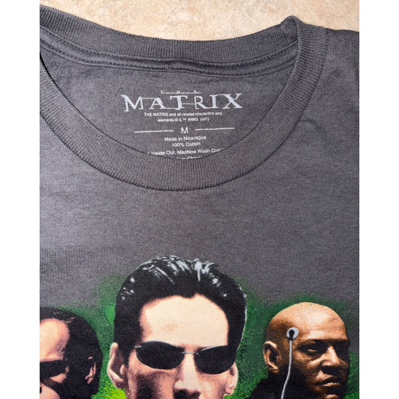 Warner Bros Matrix size medium Neo official movie t shirt charcoal grey Size US M / EU 48-50 / 2 - 2 Thumbnail