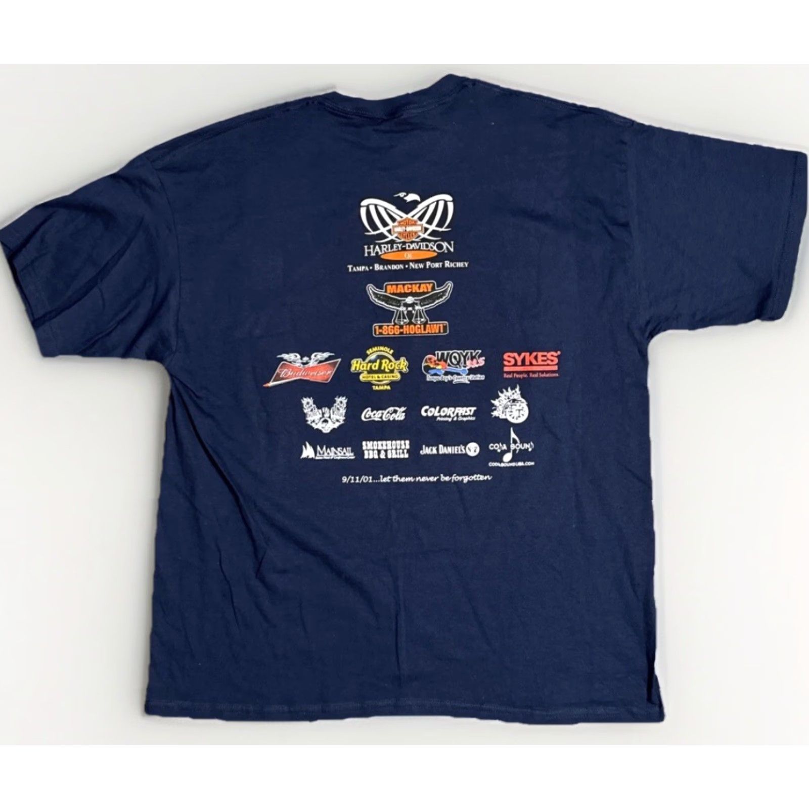 Harley Davidson VINTAGE Harley-Davidson T-Shirt Navy Blue Harley-Davidson Remembrance Day Biker Motorcycle Y2K XL Men Blue T-Shirt Mens 2000s Motorcycle Size US XL / EU 56 / 4 - 2 Thumbnail