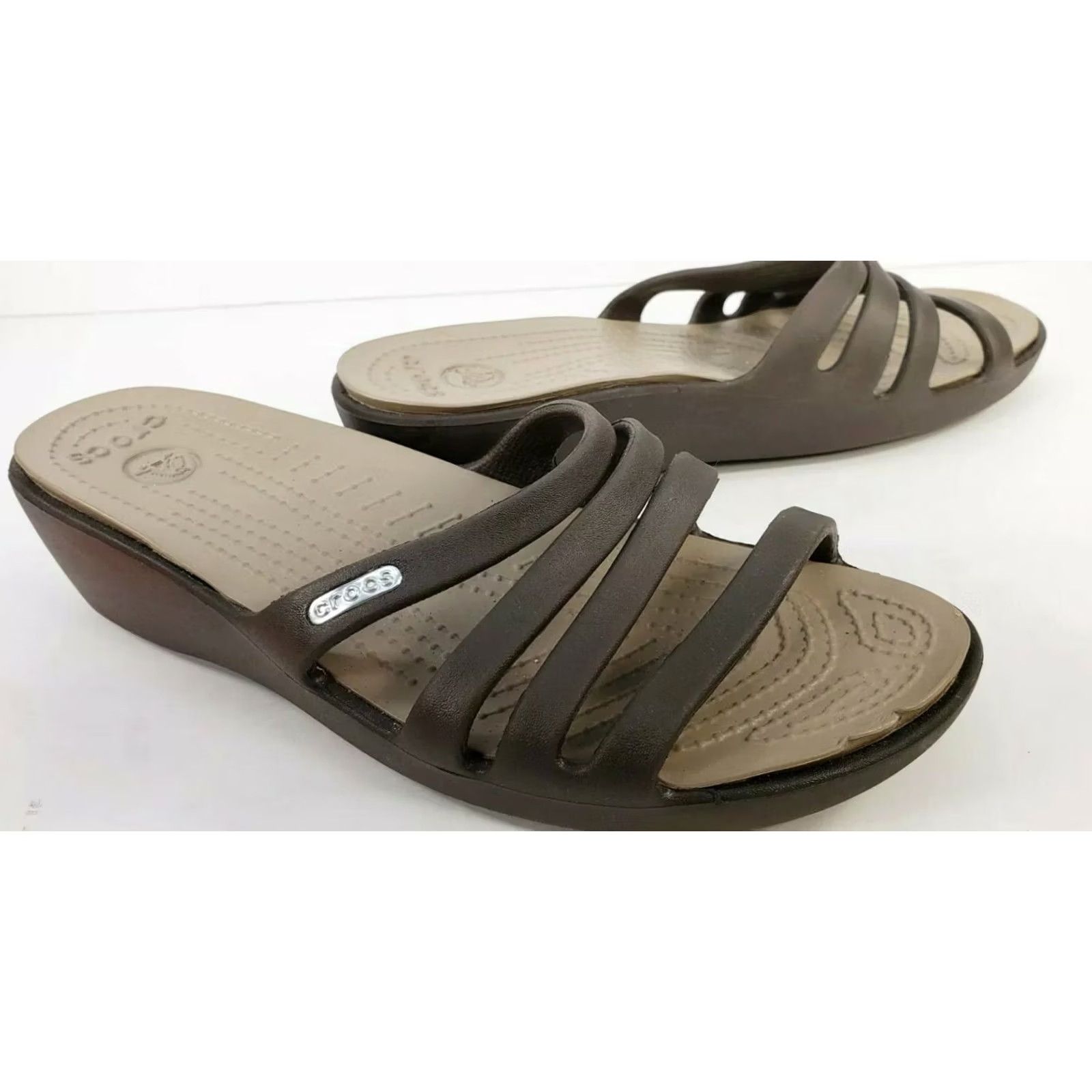 Crocs Crocs Patricia Womens Slide Sandals - Brown Size 7M - Cushy Insoles - Casual Comfort Size US 7 / IT 37 - 4 Thumbnail