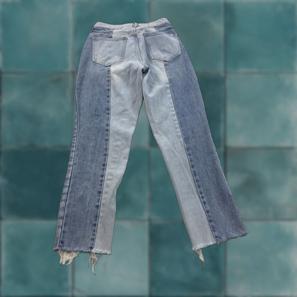 Pacsun VINTAGE Pacsun Jeans 25 Light Blue Patchwork Mom Womens Jeans 90s Rock Bohemian Grunge Size 42" / US 20 - 1 Thumbnail