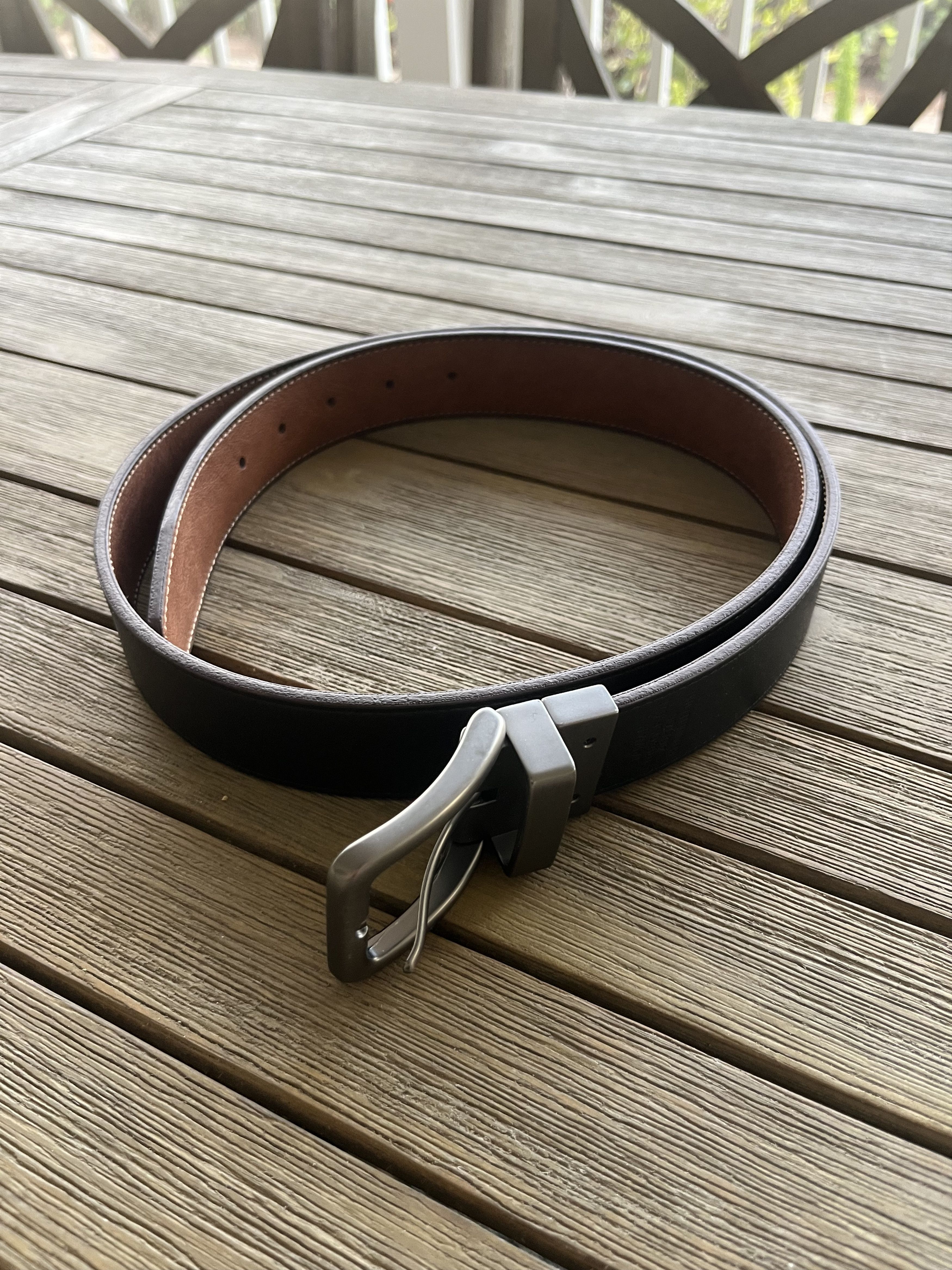 Vintage Brown and Black Reversible Belt Size 40 - 1 Thumbnail