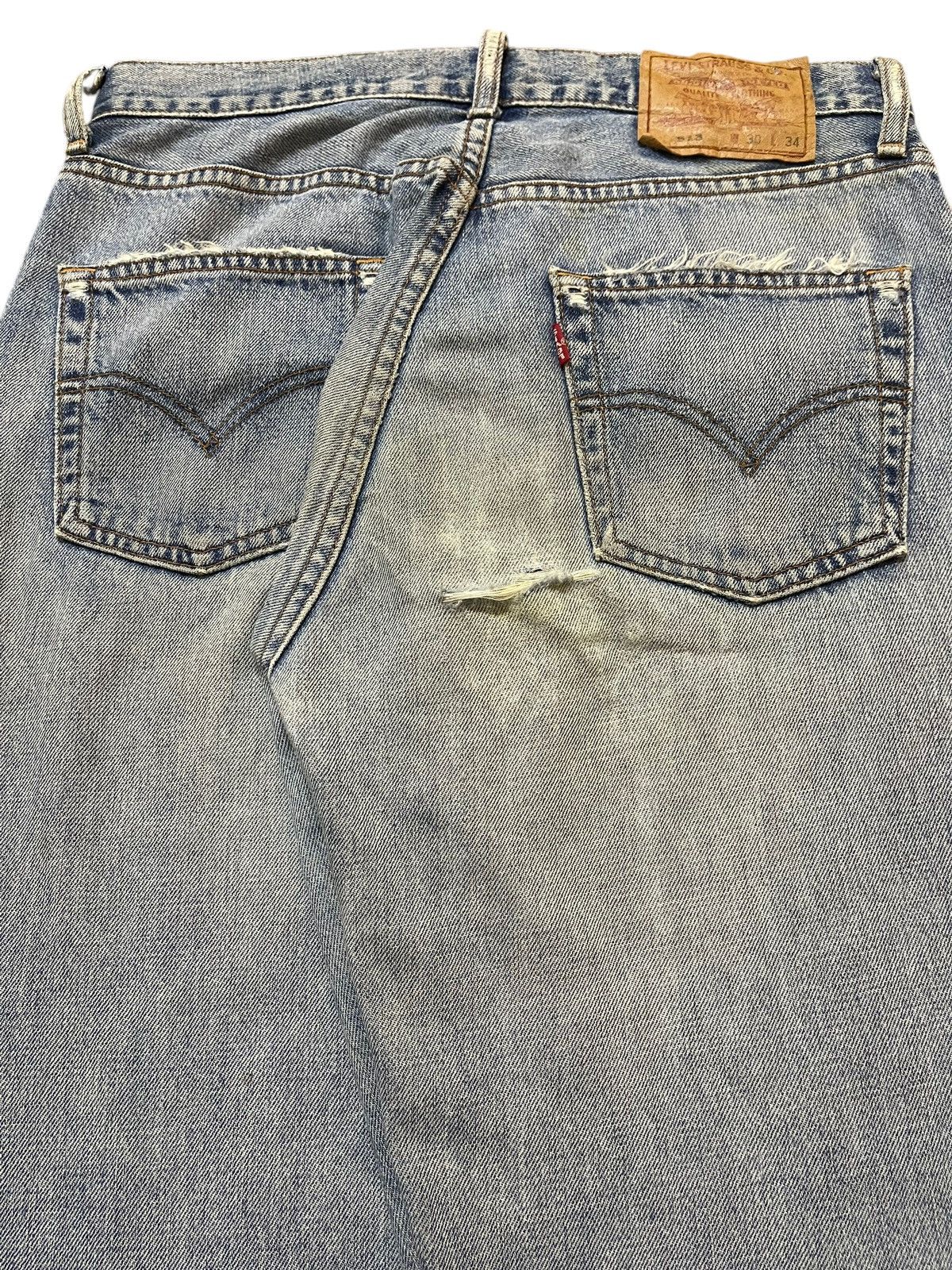 Levi's Vintage 90s Japan Levis 513 Faded Wash Distress Loose Jeans Size US 30 / EU 46 - 6 Thumbnail