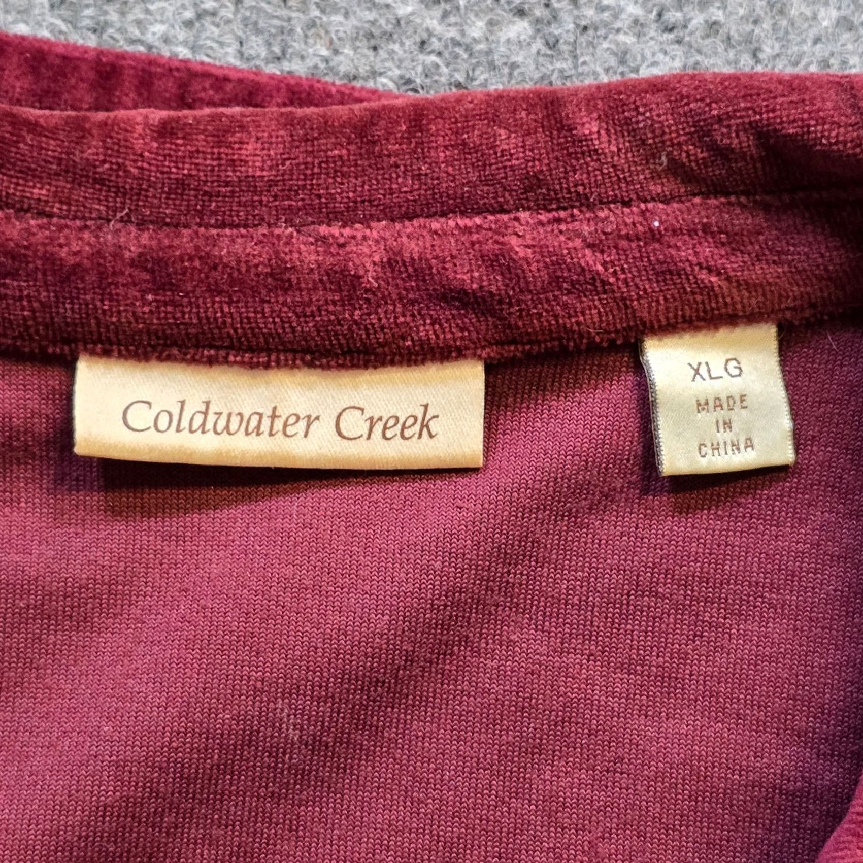 Coldwater Creek Coldwater Creek Jacket Womens XL Red Velour Full Zip Casual Basic Jacket Women XS? Size XL / US 12-14 / IT 48-50 - 3 Thumbnail