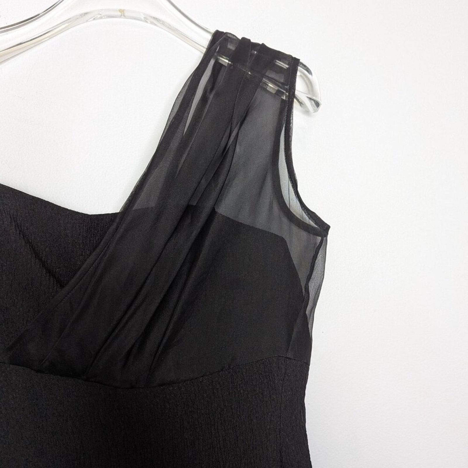 Black Halo Black Halo Black One Shoulder Mini Dress Side Ruching Sheer Size S / US 4 / IT 40 - 7 Thumbnail