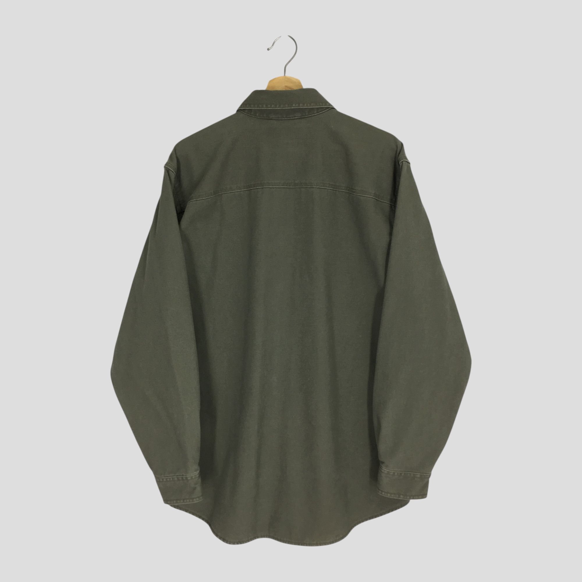 L.L. Bean Vintage 90s LL Bean Olive Green Duck Chore Jacket Workwear Size US M / EU 48-50 / 2 - 2 Thumbnail