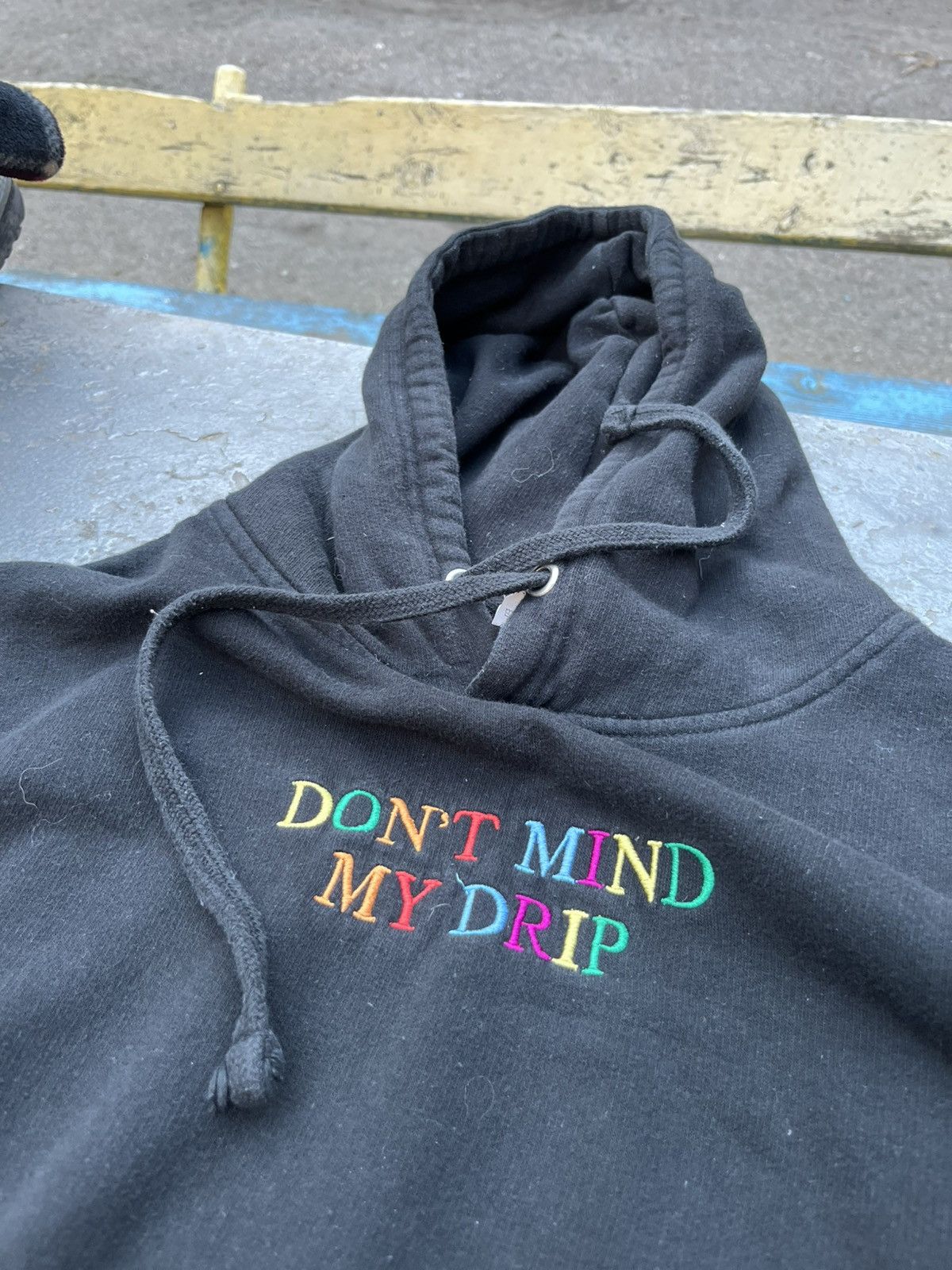 Vintage Black Hoodie “don’t mind my drip” L size Size US L / EU 52-54 / 3 - 3 Thumbnail