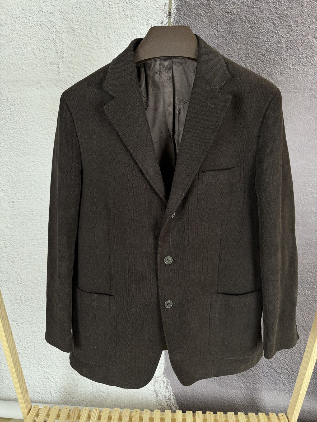 Boggi Boggi Milano vintage brown cotton 3 button blazer Size 44R - 2 Thumbnail
