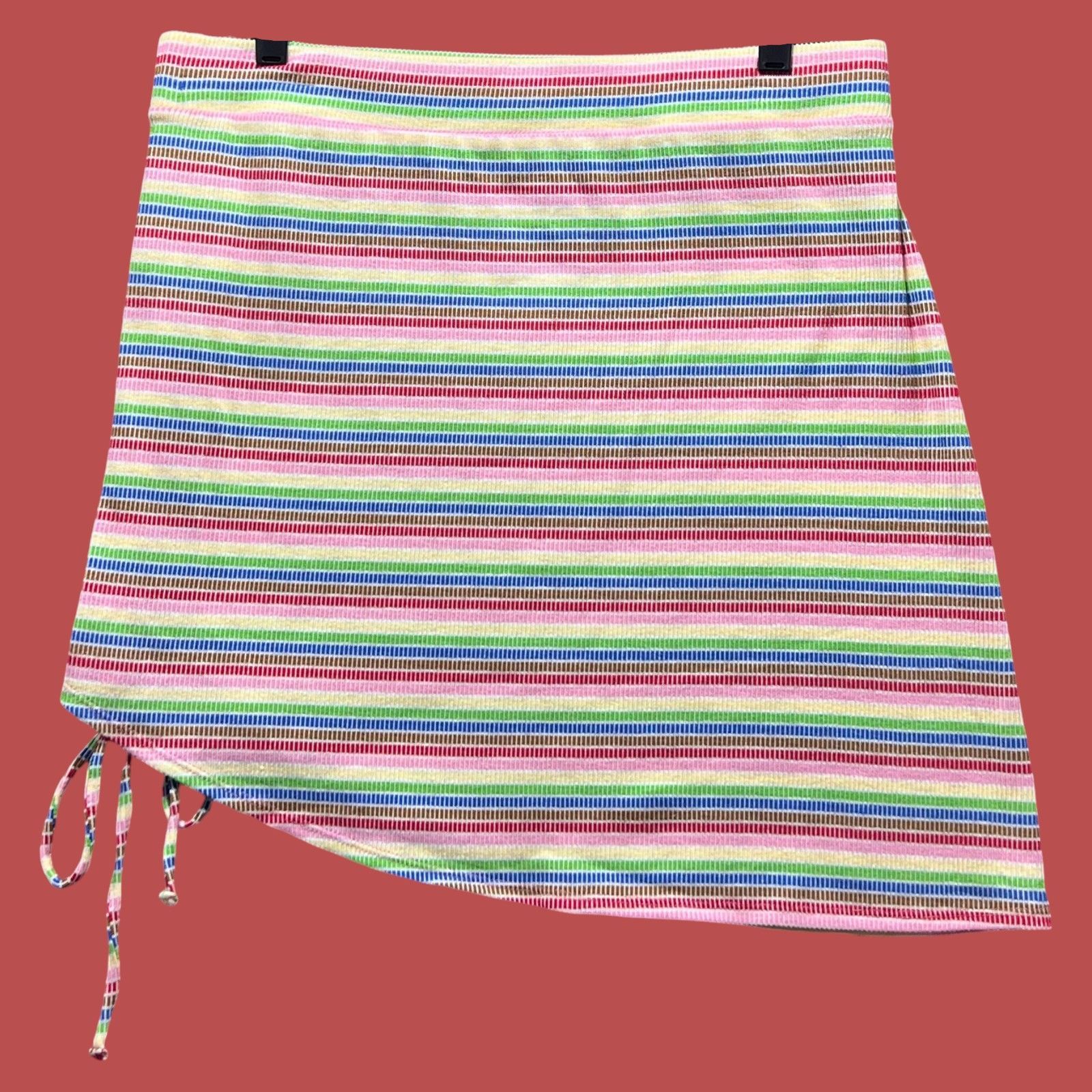 Other Pride - Women's Mid-Rise Mini Asymmetrical Skirt Rainbow Str Size 32" / US 10 / IT 46 - 4 Thumbnail