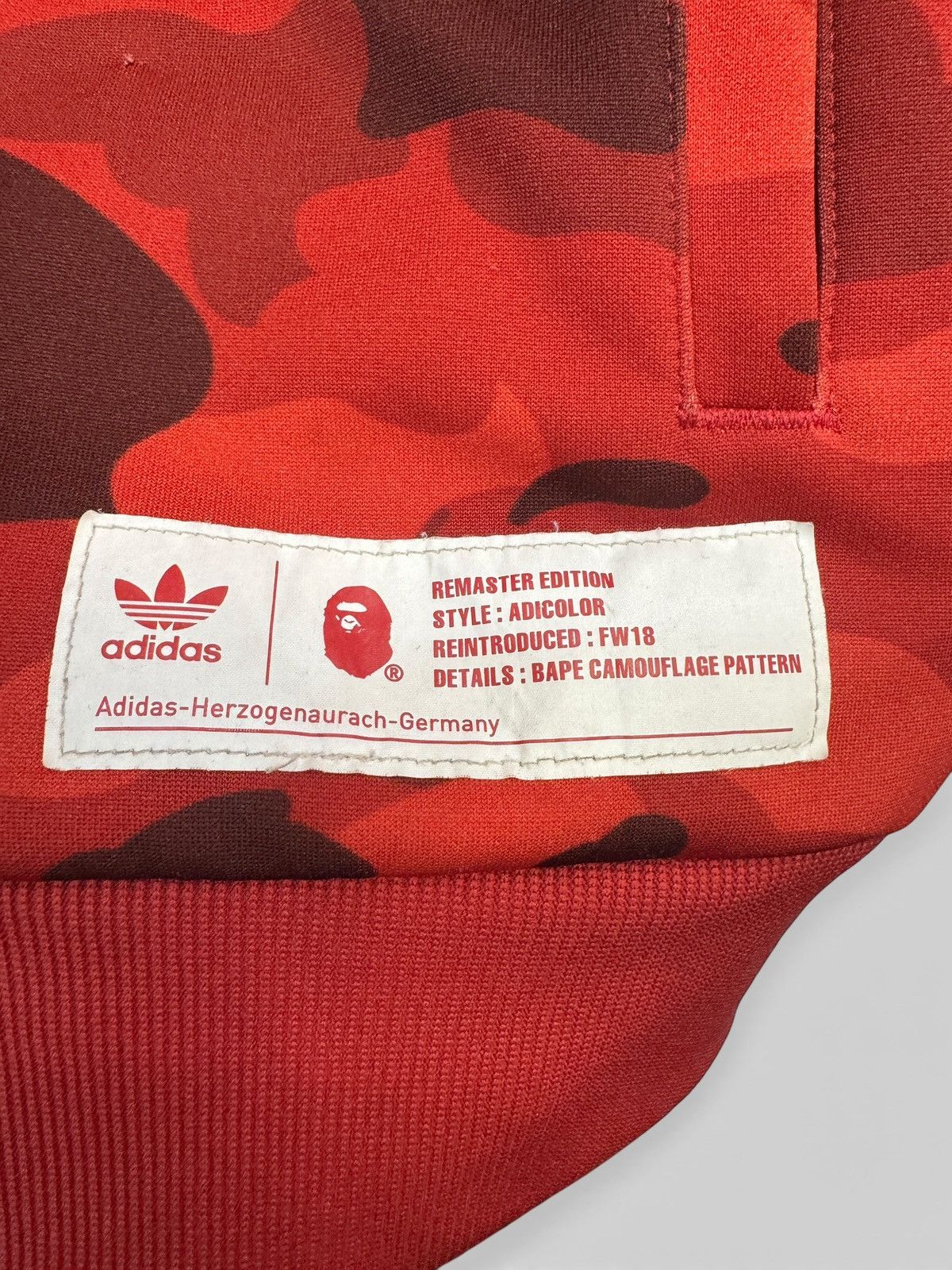 Adidas × Bape Adidas Bape Red Track Jacket Size US M / EU 48-50 / 2 - 3 Thumbnail