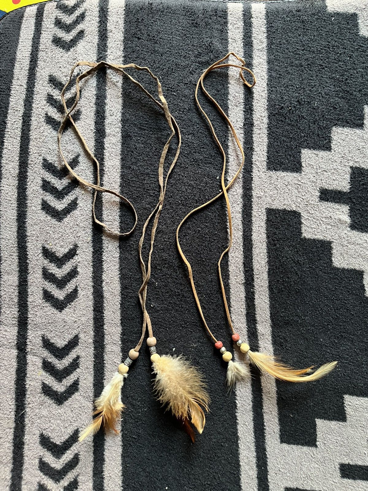 14th Addiction unknwn leather accessory made with feathers kmrii style Size ONE SIZE - 2 Thumbnail