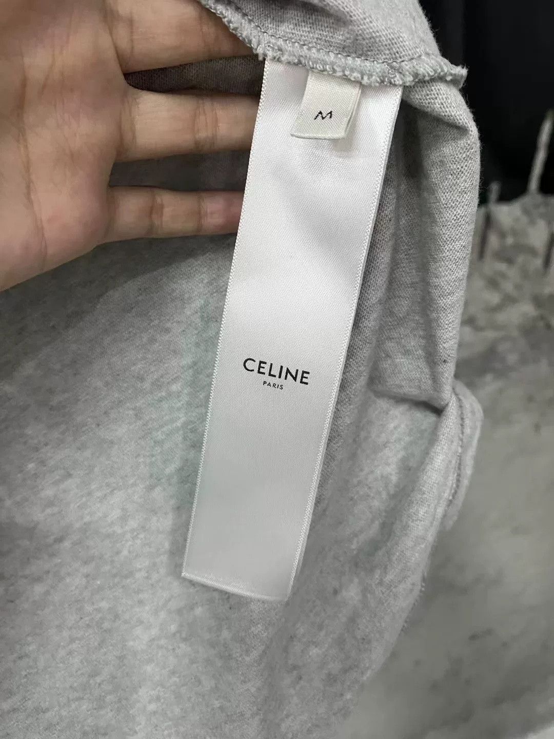 Celine Celine Blue Gray Triomphe Logo Raglan Long Sleeve Size US 26 / EU 42 - 6 Thumbnail