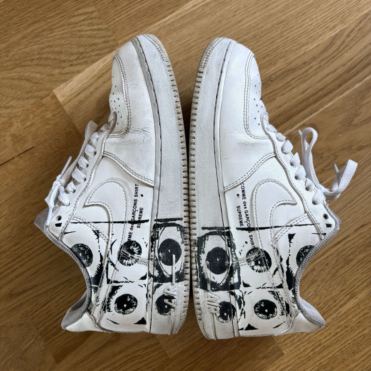 Nike CDG Comme Des Garcons Supreme White Air Force 1 Size US 8.5 / EU 41-42 - 3 Thumbnail