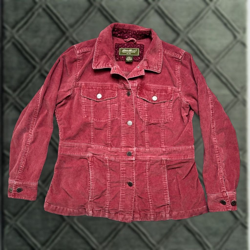 Eddie Bauer VINTAGE Eddie Bauer Jacket Womens L Red Corduroy Pockets Button Coat Set? Size L / US 10 / IT 46 - 1 Thumbnail