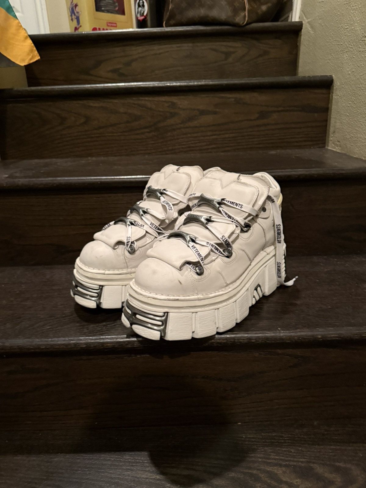 New Rock × Vetements VETEMENTS New Rock White Platform Sneakers Size US 12 / EU 45 - 3 Thumbnail