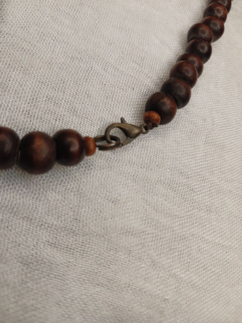 Vintage Vintage brass necklace with green stone made of faux wood Size ONE SIZE - 7 Thumbnail