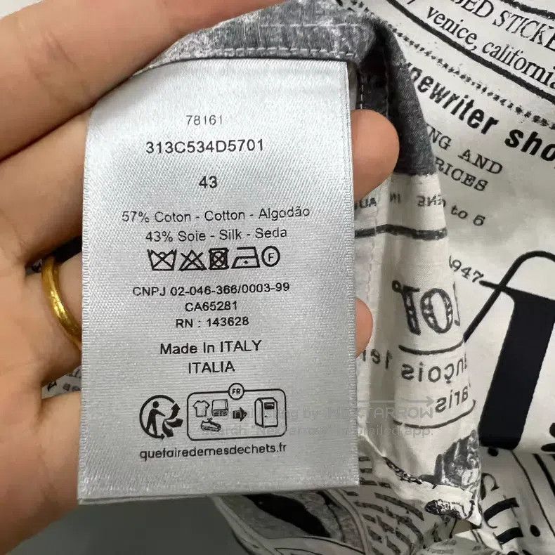 Dior Dior Size 43 Shirt full of newspaper letters Size US XS / EU 42 / 0 - 3 Thumbnail