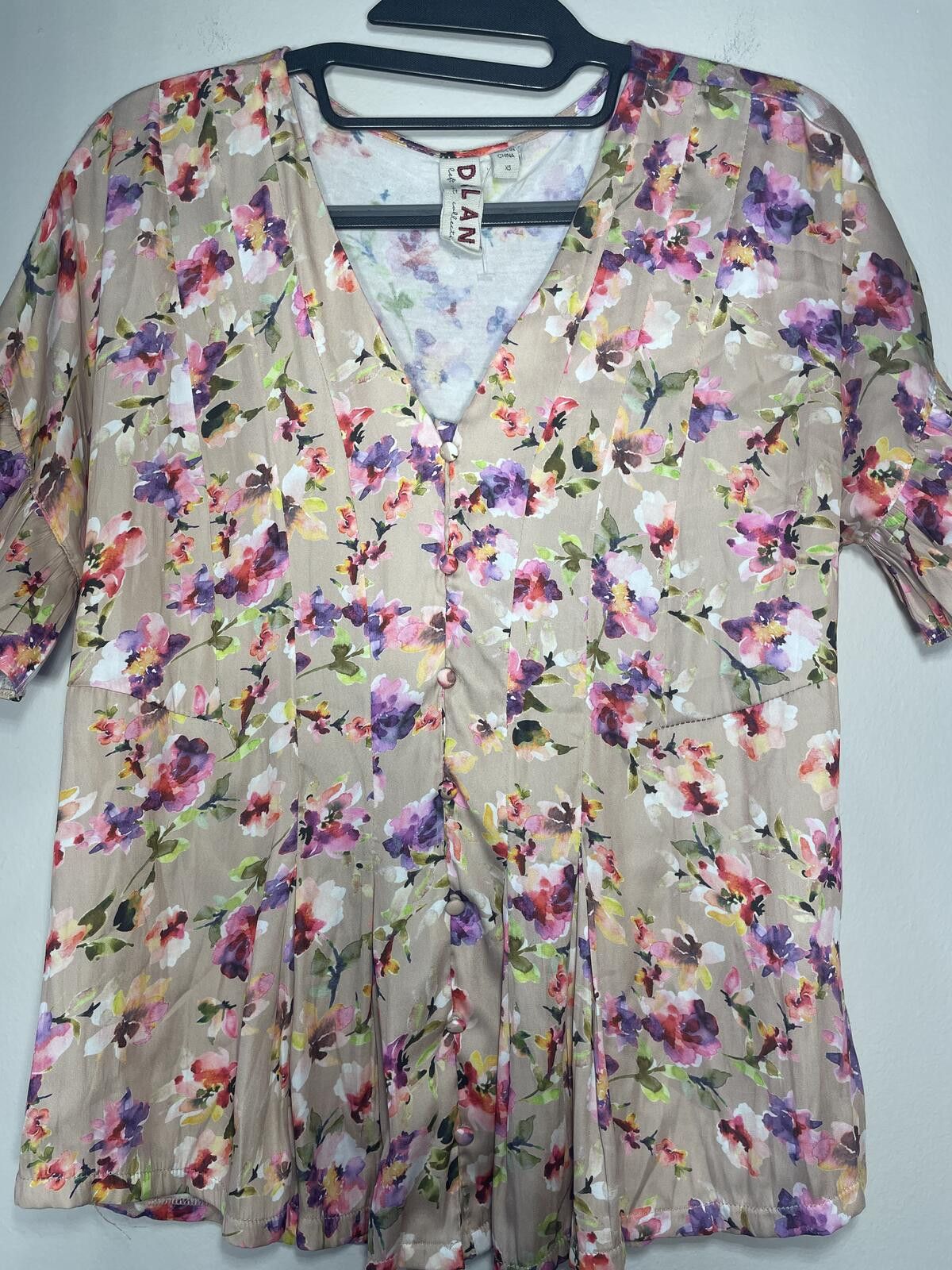 dylan Anthropologie Dolan Mitzi Floral Pleated Blouse XS Garden Size XS / US 0-2 / IT 36-38 - 6 Thumbnail