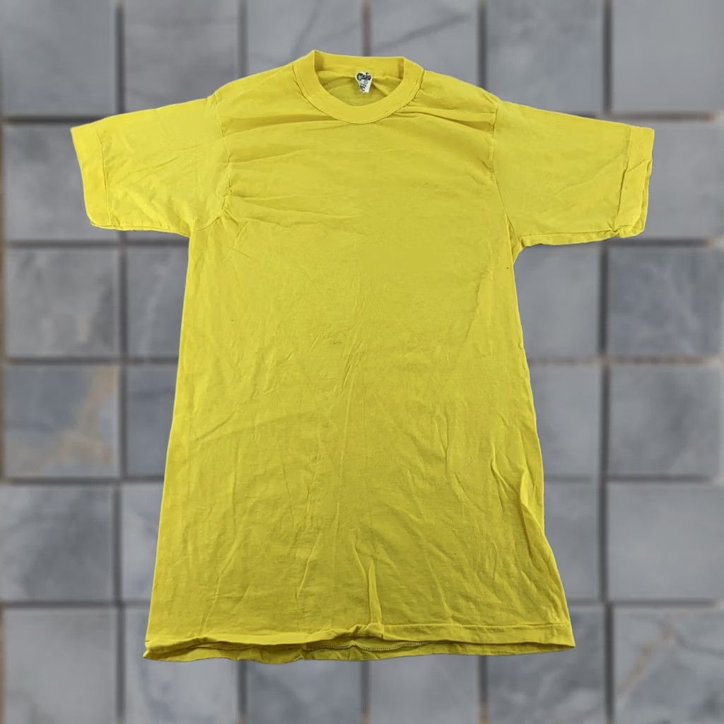 Vintage VINTAGE You're Tops Shirt XS Yellow Crewneck T-Shirt Short Sleeve Men Solid Cotton Size US XS / EU 42 / 0 - 1 Thumbnail