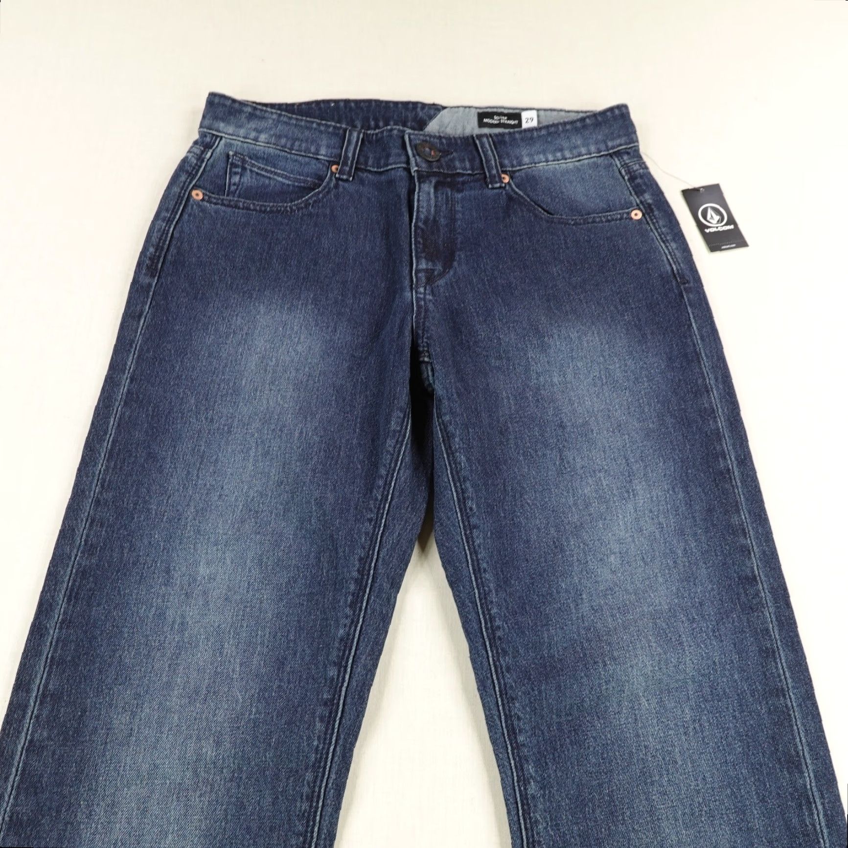 Volcom Volcom Jeans Mens 29x32 Modern Straight Leg Blue Solver Stretch Denim Skater NEW Size US 29 - 2 Thumbnail