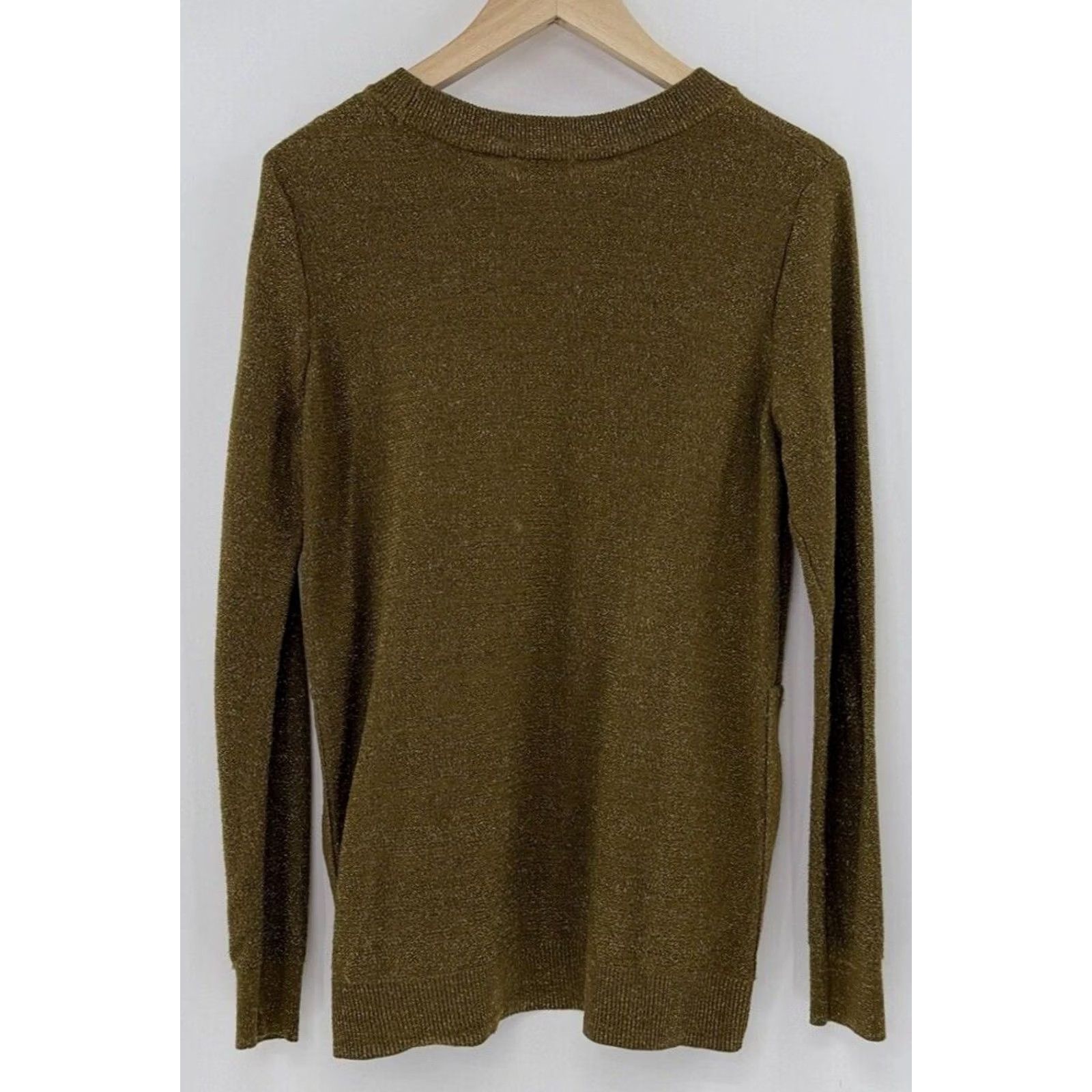 H&M H&M Conscious Greenish Gold Metallic Sweater Pullover Boho Side Zips Size Sz M Size M / US 6-8 / IT 42-44 - 3 Thumbnail