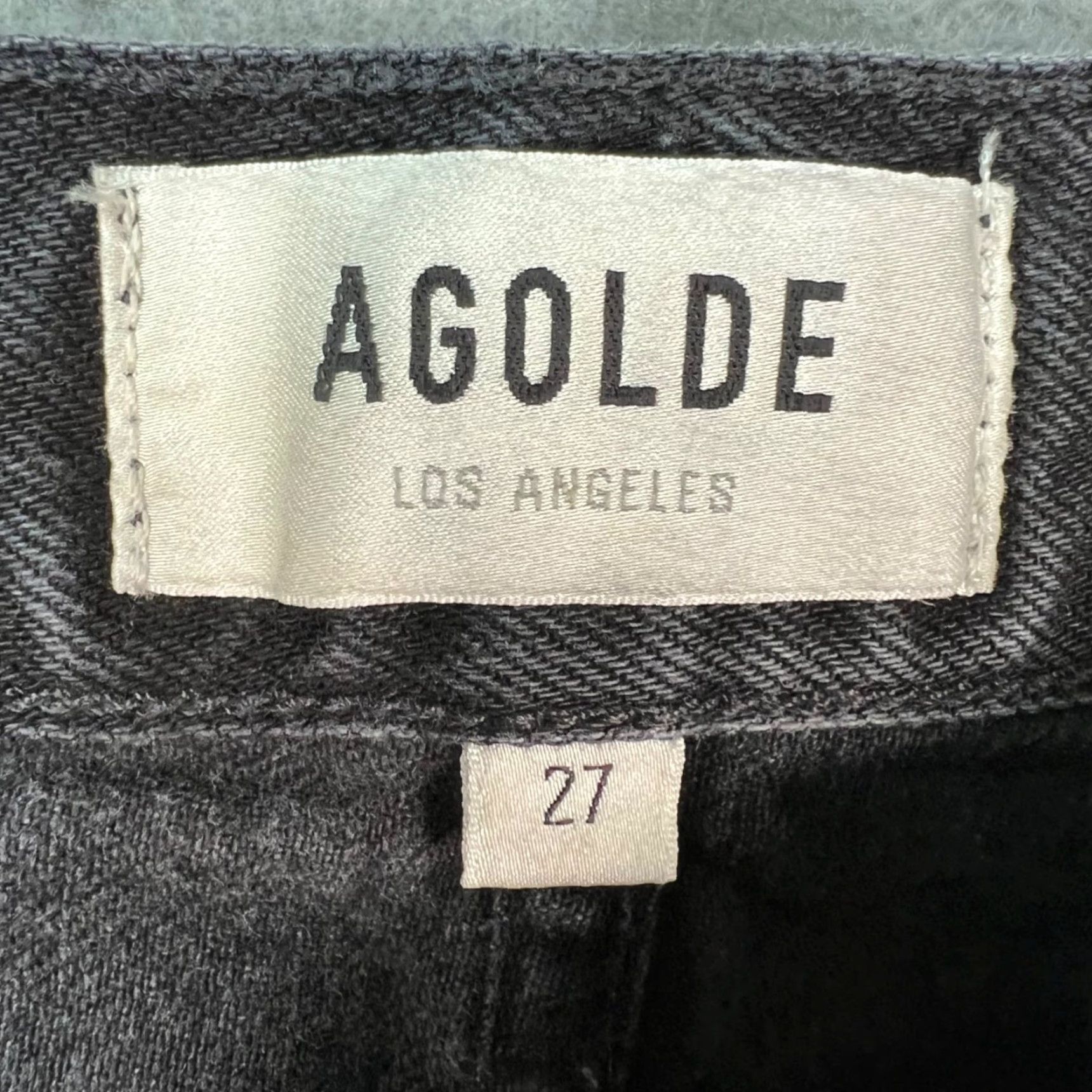 Agolde AGOLDE Lana Slice Organic Denim Jeans Womens 27 Black 5-Pocket Design High Rise Straight Distressed Vintage No Size 27" / US 4 / IT 40 - 3 Thumbnail