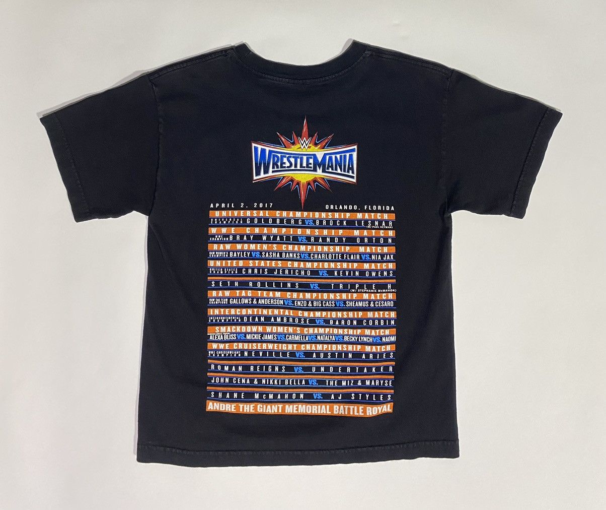 Vintage × WWE Wrestlemania 2017 (Orlando, FL) t shirt (sz Boys L) Size US S / EU 44-46 / 1 - 4 Thumbnail