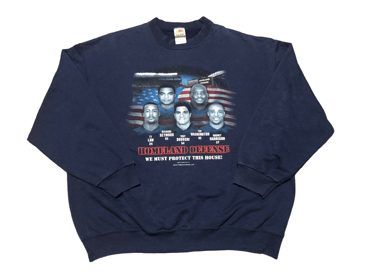 NFL HOMELAND DEFENSE PatriotsTEDY BRUSCHI TY LAW RODNEY HARRISON Size US XL / EU 56 / 4 - 1 Thumbnail