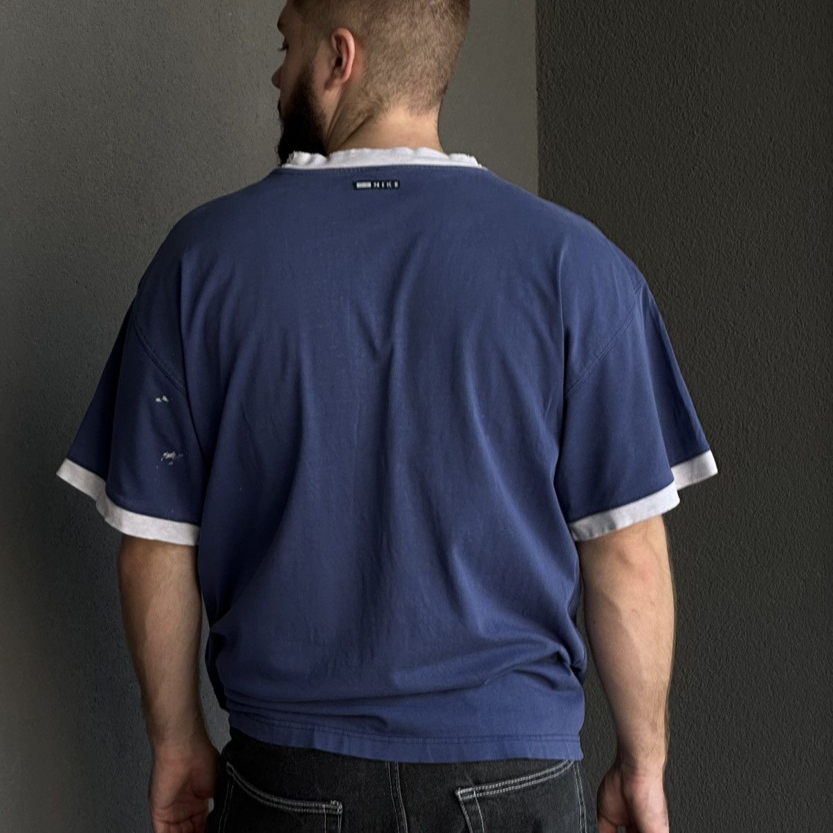 Nike × Vintage Vintage Nike T-shirts Centre Swoosh Ugly Fashion Y2K 00s Size US XXL / EU 58 / 5 - 4 Thumbnail