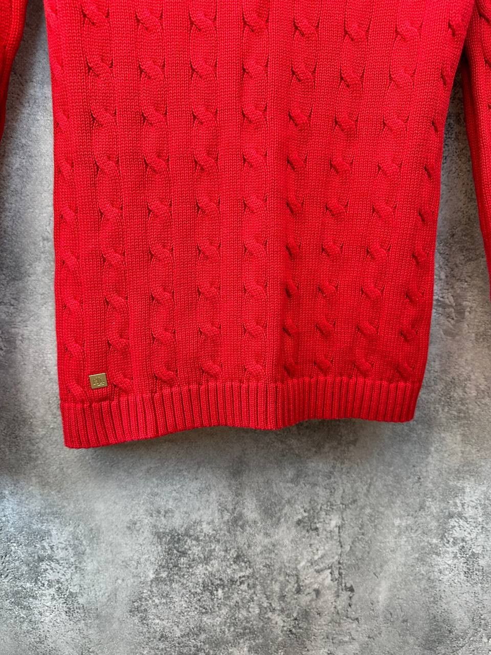Lauren Ralph Lauren Lauren Ralph Lauren Cable Knit Sweater Red Jumper Boat Neck Size S / US 4 / IT 40 - 8 Thumbnail