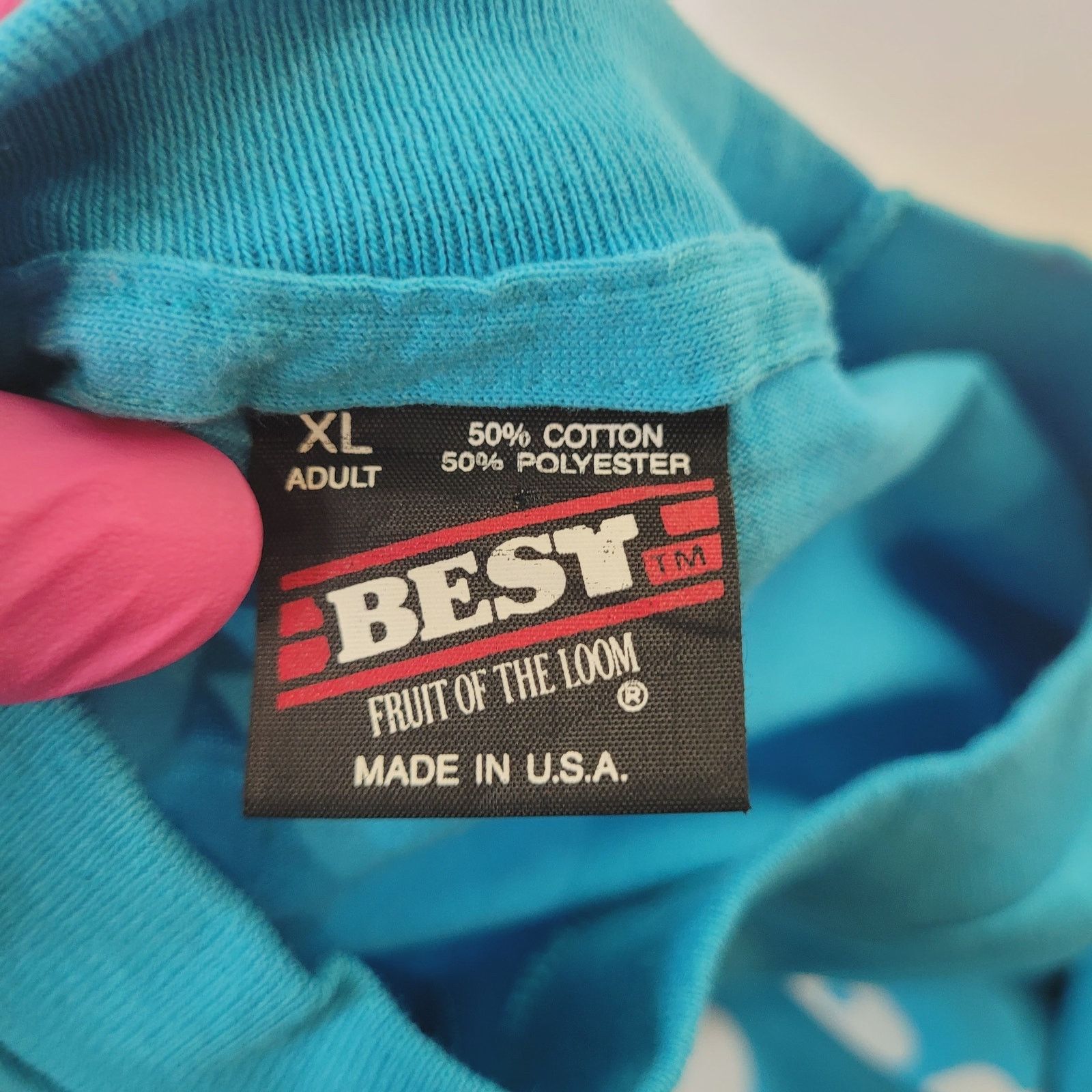 Fruit Of The Loom VTG 90s BEST FOTL T-Shirt XL Single Stitch USA HEART ROCK Size US XL / EU 56 / 4 - 4 Thumbnail