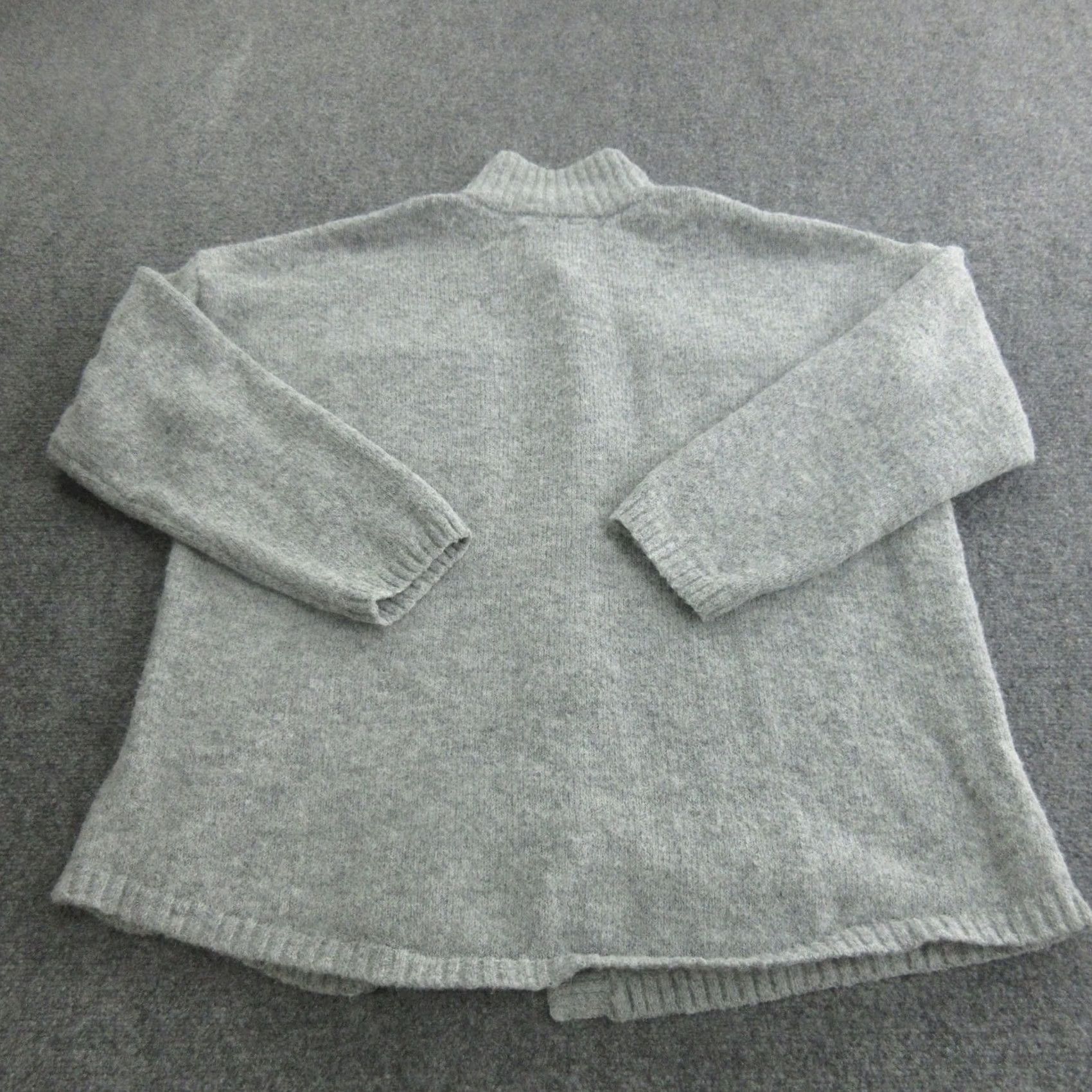 Vintage Lane Bryant Cardigan Sweater Womens 1XL-2XL Gray Button Front Pockets Knit Mock Neck Size XL / US 12-14 / IT 48-50 - 7 Thumbnail