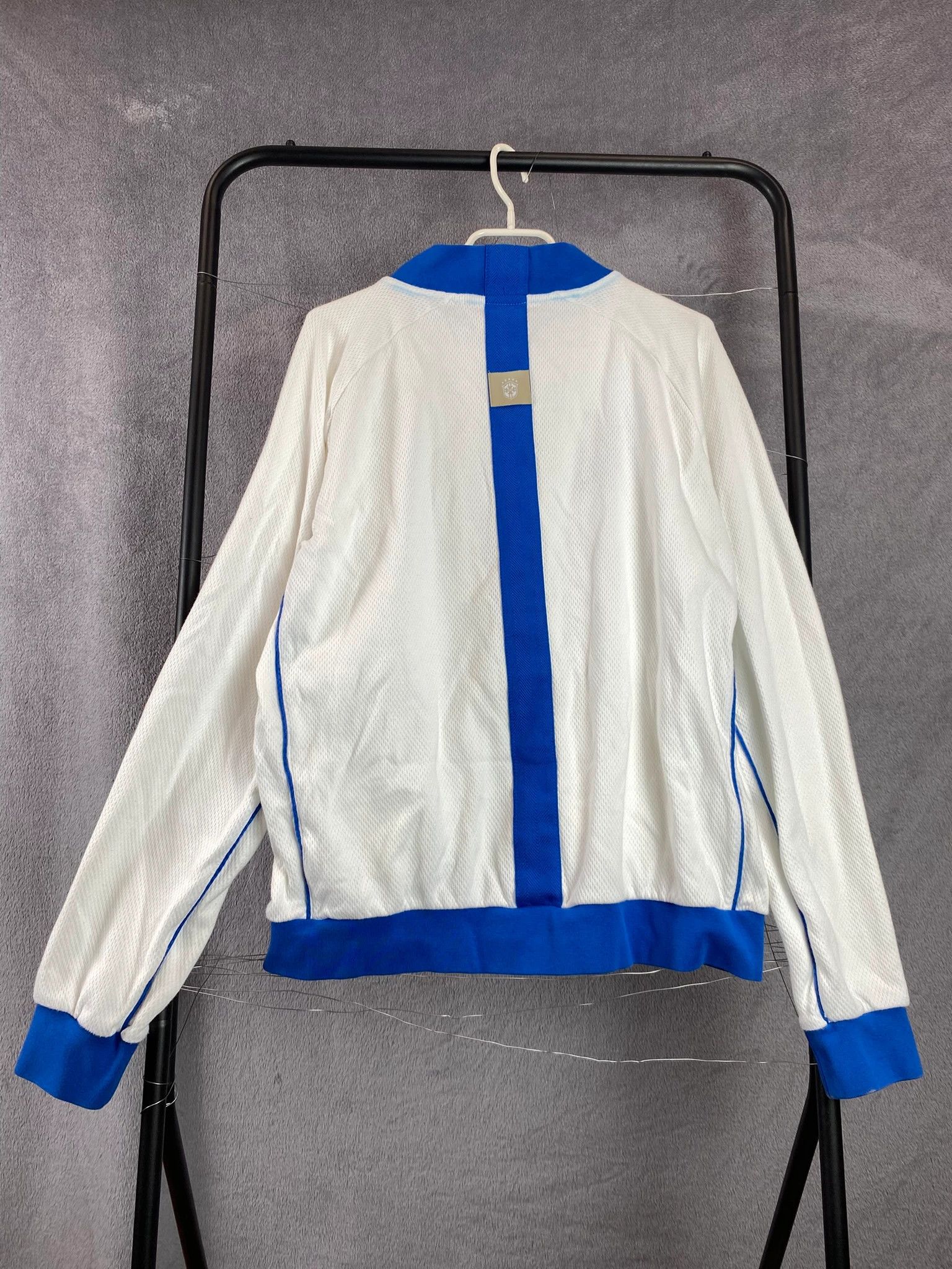 Nike Nike Y2K Vintage Brazil 10 Zip Hoodie in White and Navy Size US L / EU 52-54 / 3 - 2 Thumbnail