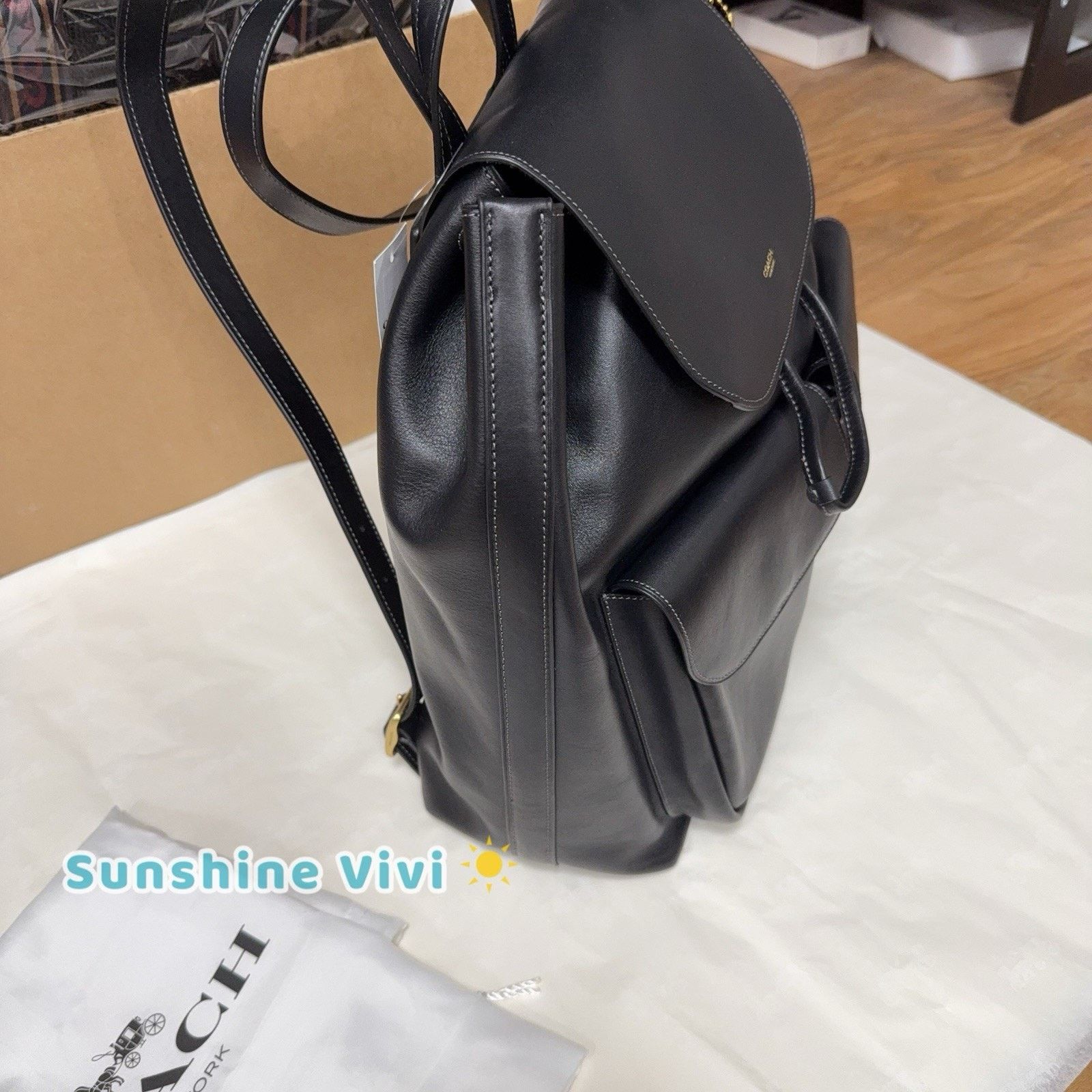Coach NWT COACH Crosby Backpack Bag Brass/Black leather CY279 Size ONE SIZE - 5 Thumbnail