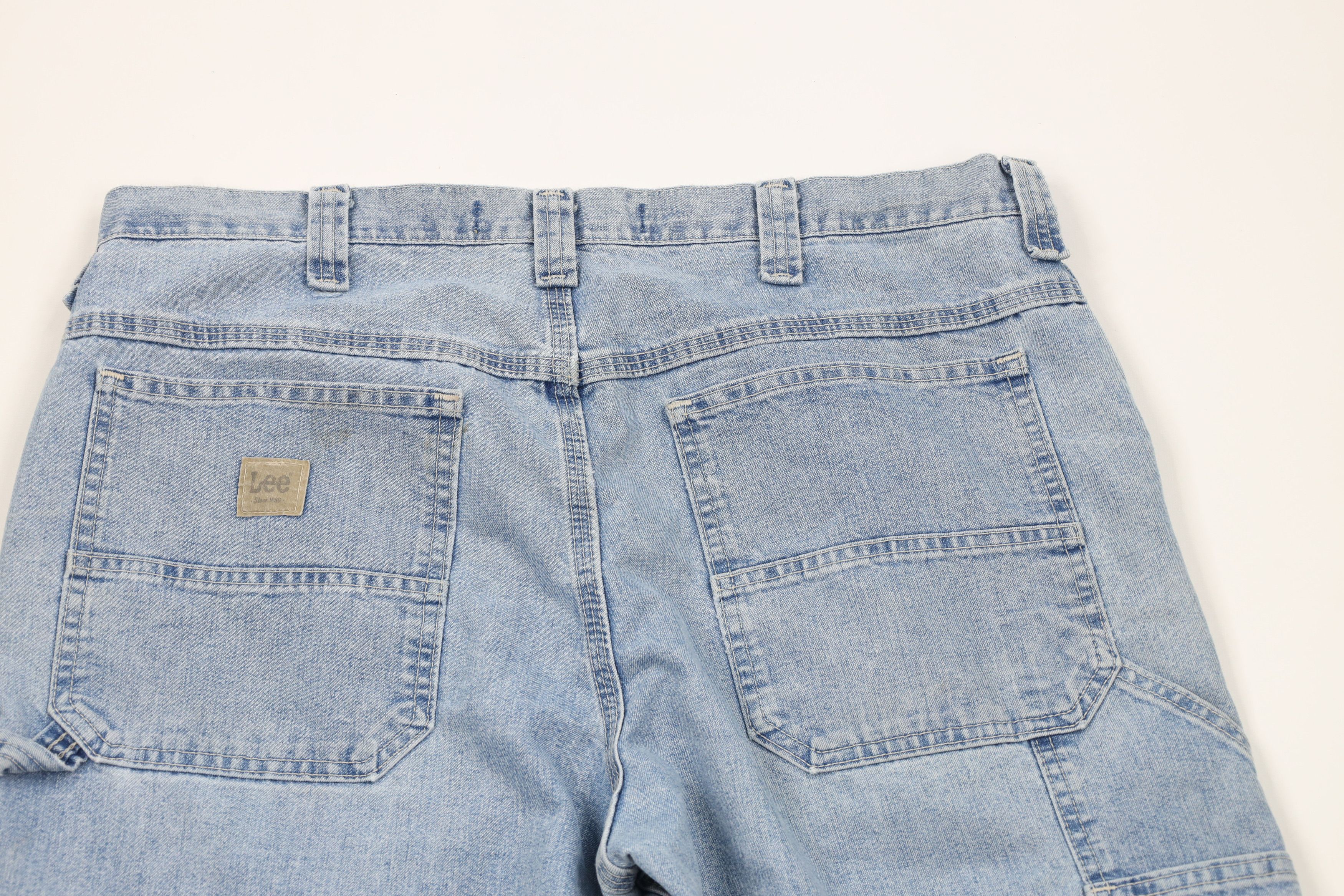 Lee × Vintage Vintage Lee Distressed Wide Leg Dungaree Denim Jeans Blue Size US 36 / EU 52 - 11 Thumbnail