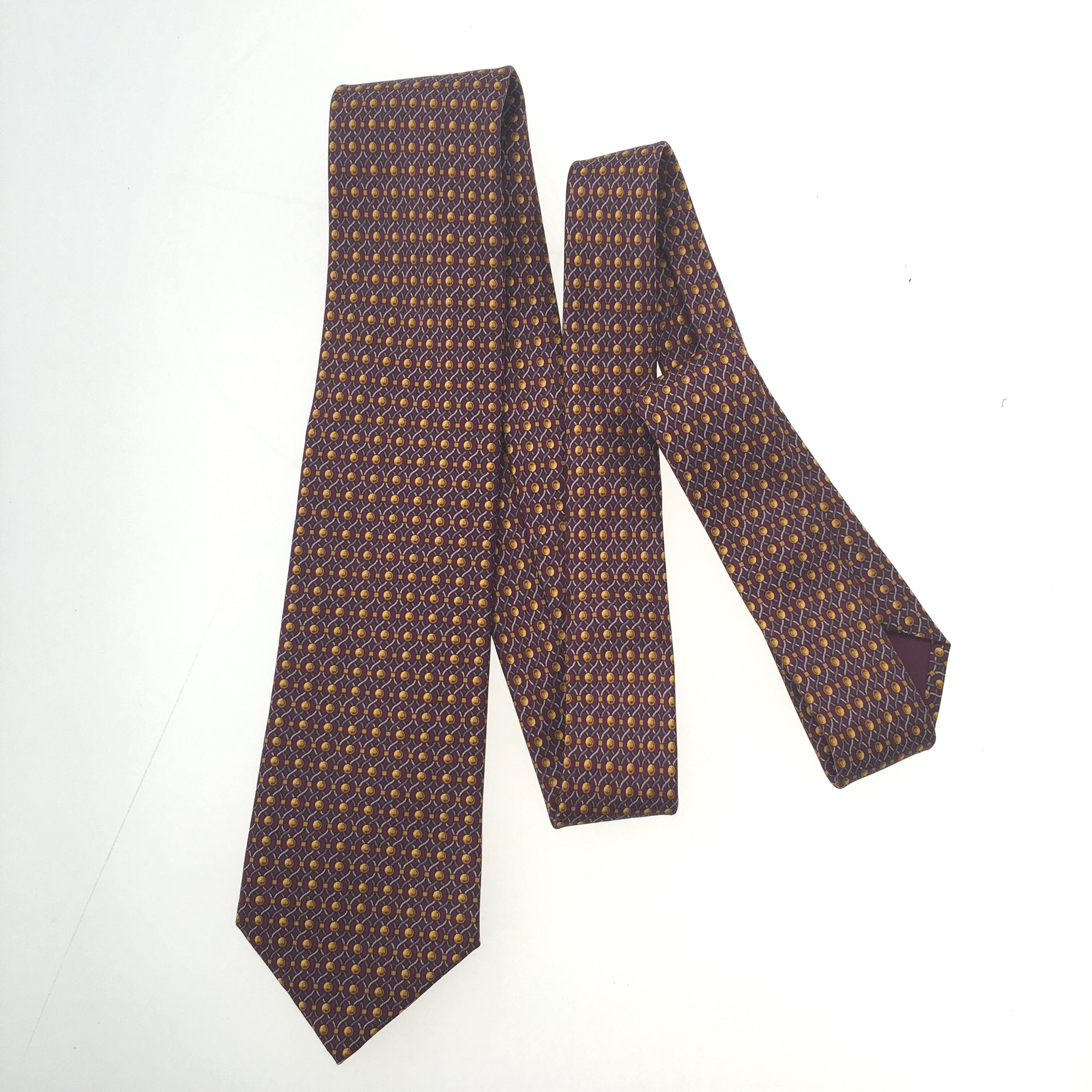 image of Hermes Tie In Multicolor Silk in Black, Men's