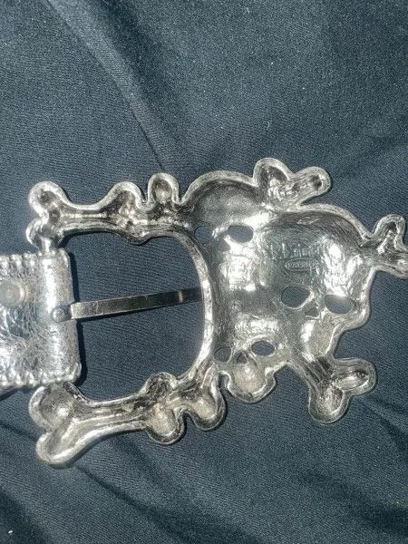 B.B. Simon B.B. Simon Silver Skull Pile Belt Size 28 - 9 Thumbnail