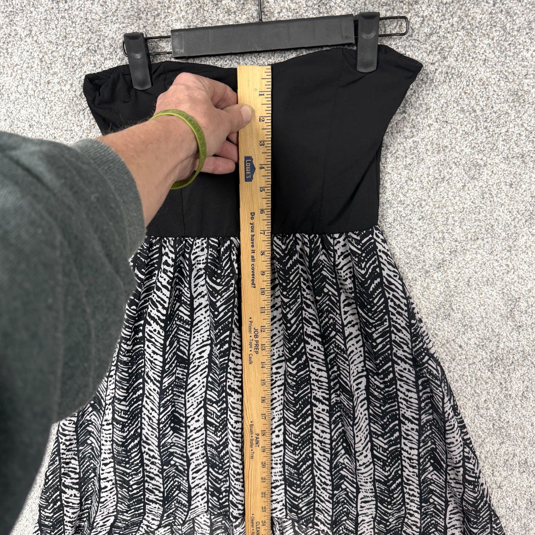 Vintage Wet Seal Sundress M Black White Chevron Strapless Hi-Low Sundress Casual Party Beach Boho Vintage No Womens Menopause Size M / US 6-8 / IT 42-44 - 2 Thumbnail